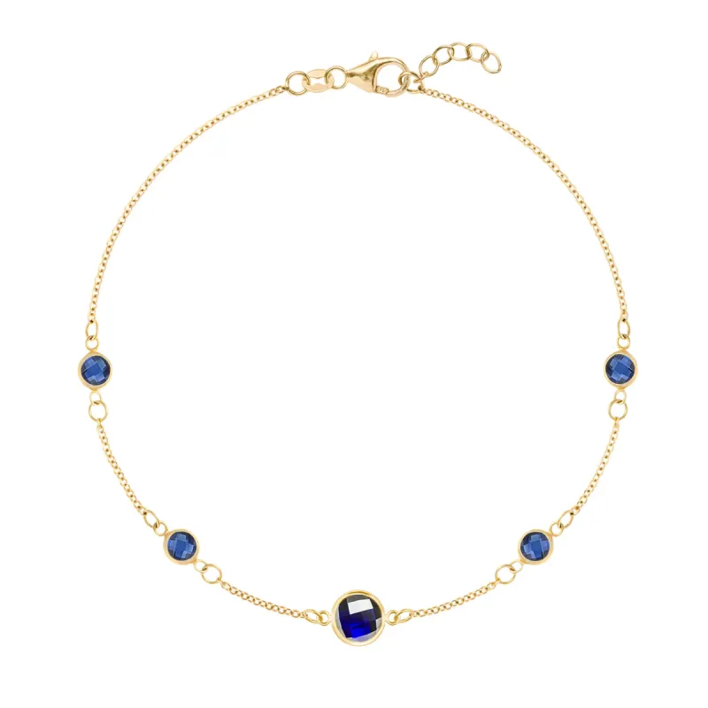 1 Grand & 4 Petite Sapphire Bracelet in 14k Gold (September) sold by Haverhill