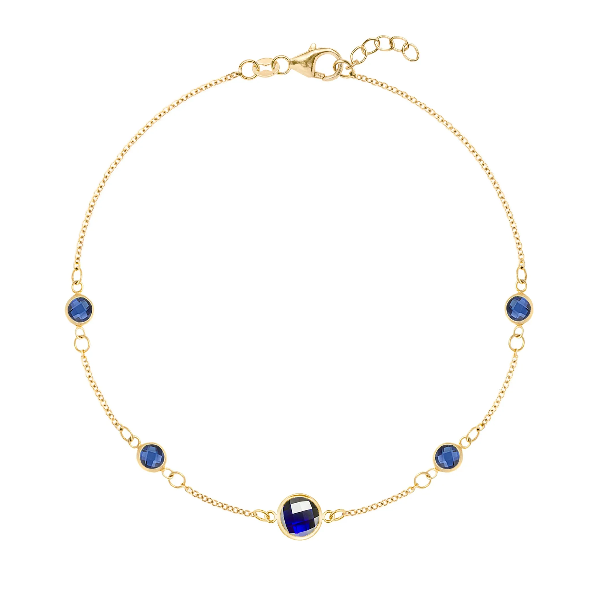 1 Grand & 4 Petite Sapphire Bracelet in 14k Gold (September) sold by Haverhill