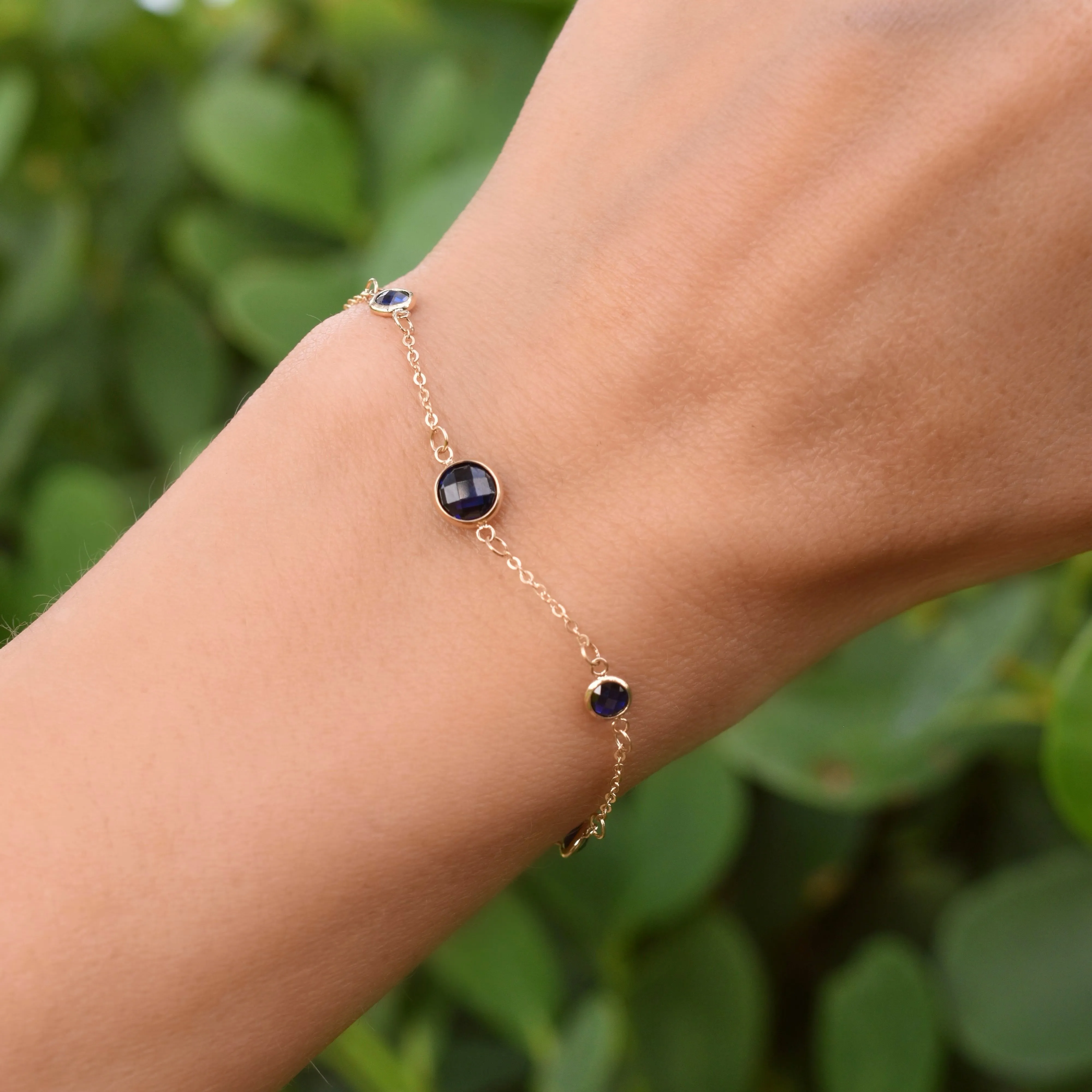 1 Grand & 4 Petite Sapphire Bracelet in 14k Gold (September) sold by Haverhill product image thumbnail 3