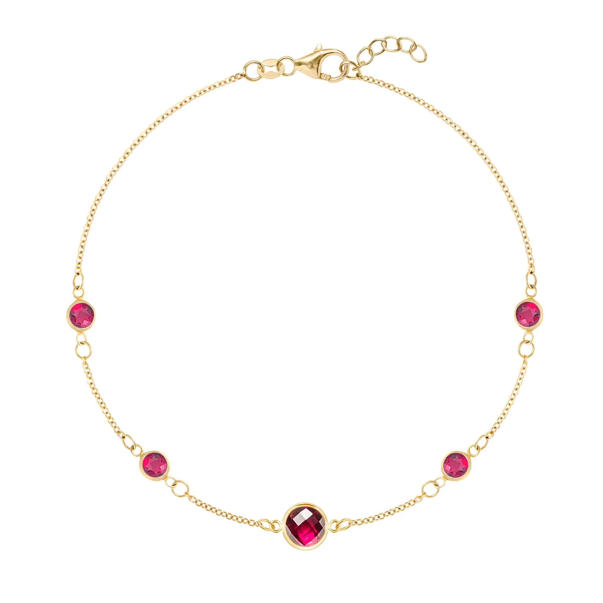 1 Grand & 4 Petite Ruby Bracelet in 14k Gold (July) sold by Haverhill