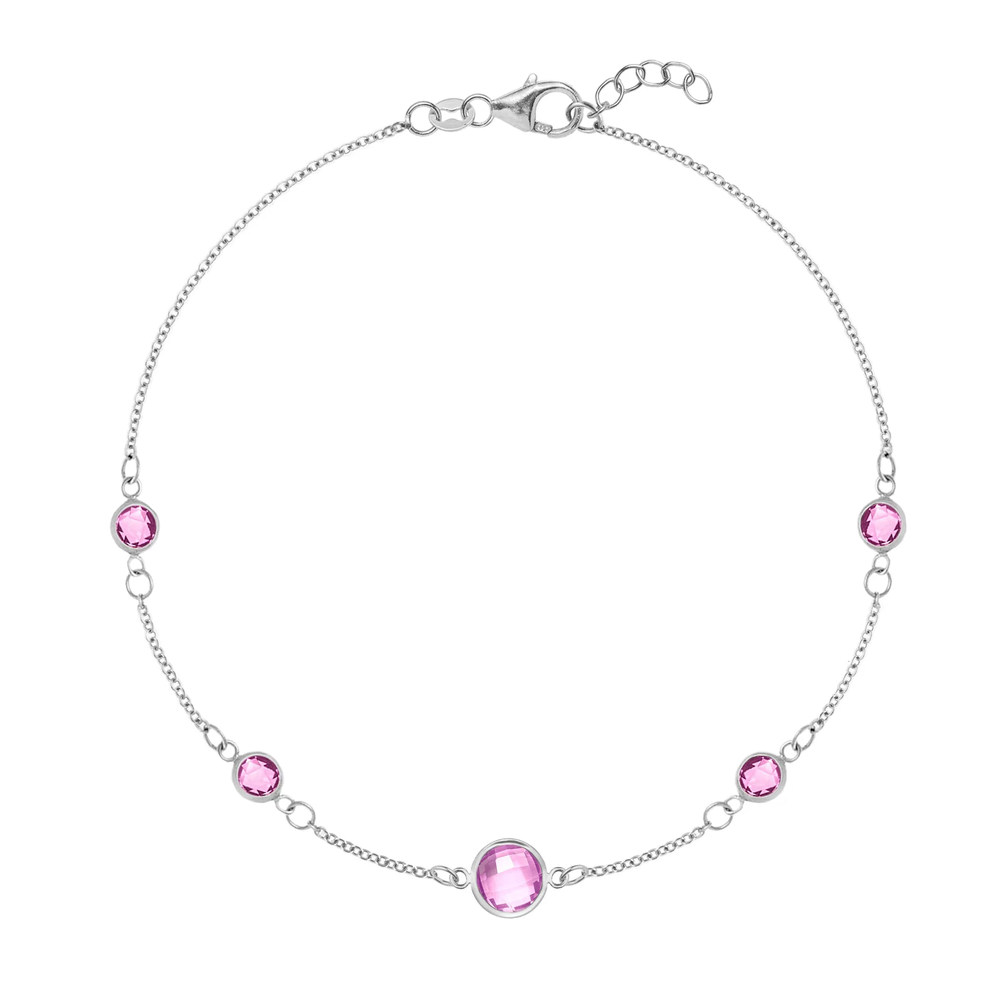 1 Grand & 4 Petite Pink Sapphire Bracelet in 14k Gold (October) sold by Haverhill product image thumbnail 5