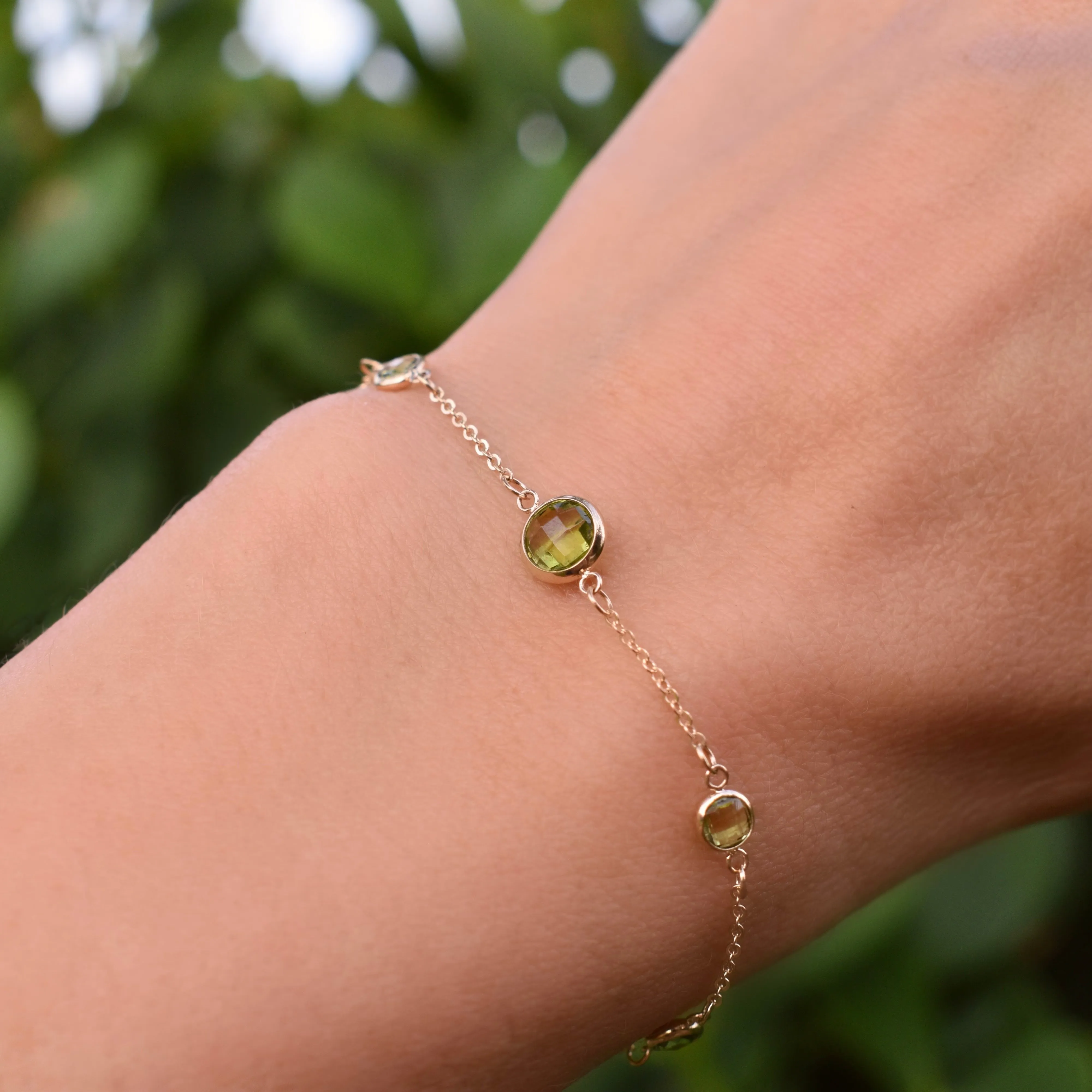 1 Grand & 4 Petite Peridot Bracelet in 14k Gold (August) sold by Haverhill product image thumbnail 3