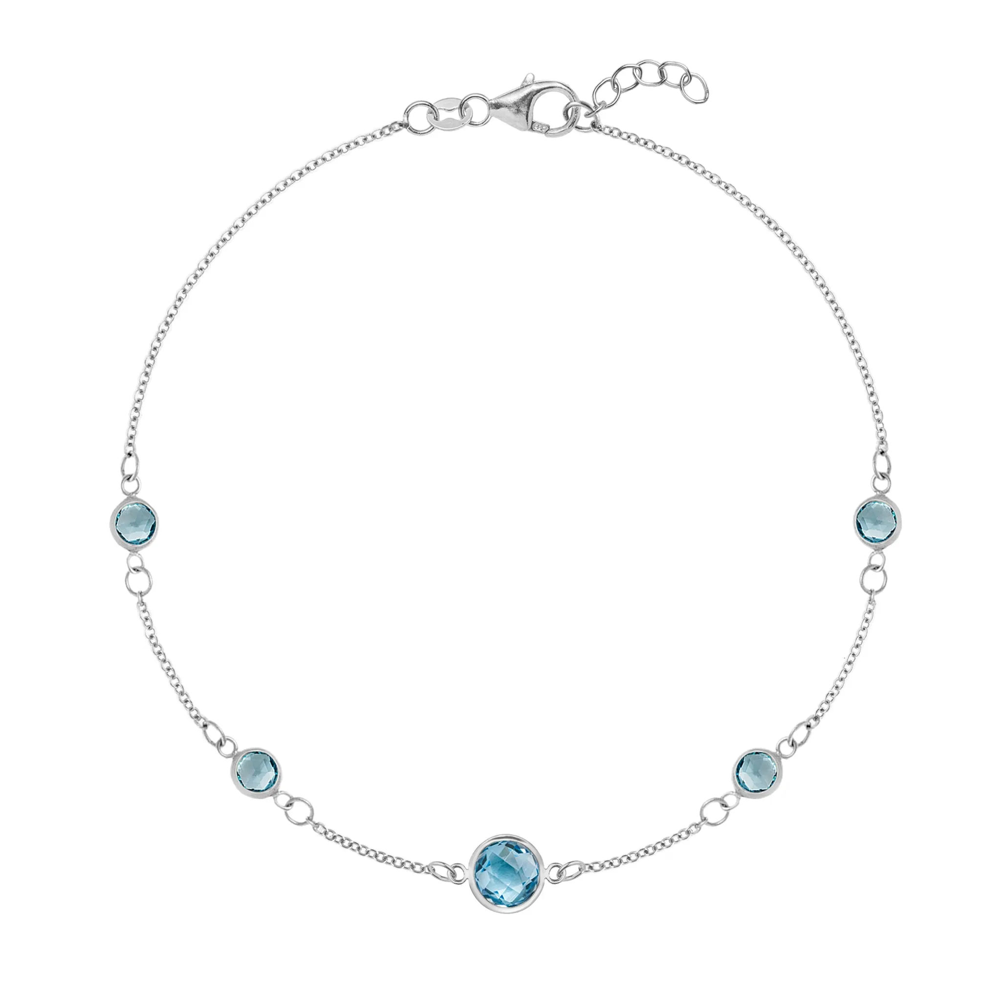 1 Grand & 4 Petite Nantucket Blue Topaz Bracelet in 14k Gold (December) sold by Haverhill product image thumbnail 5