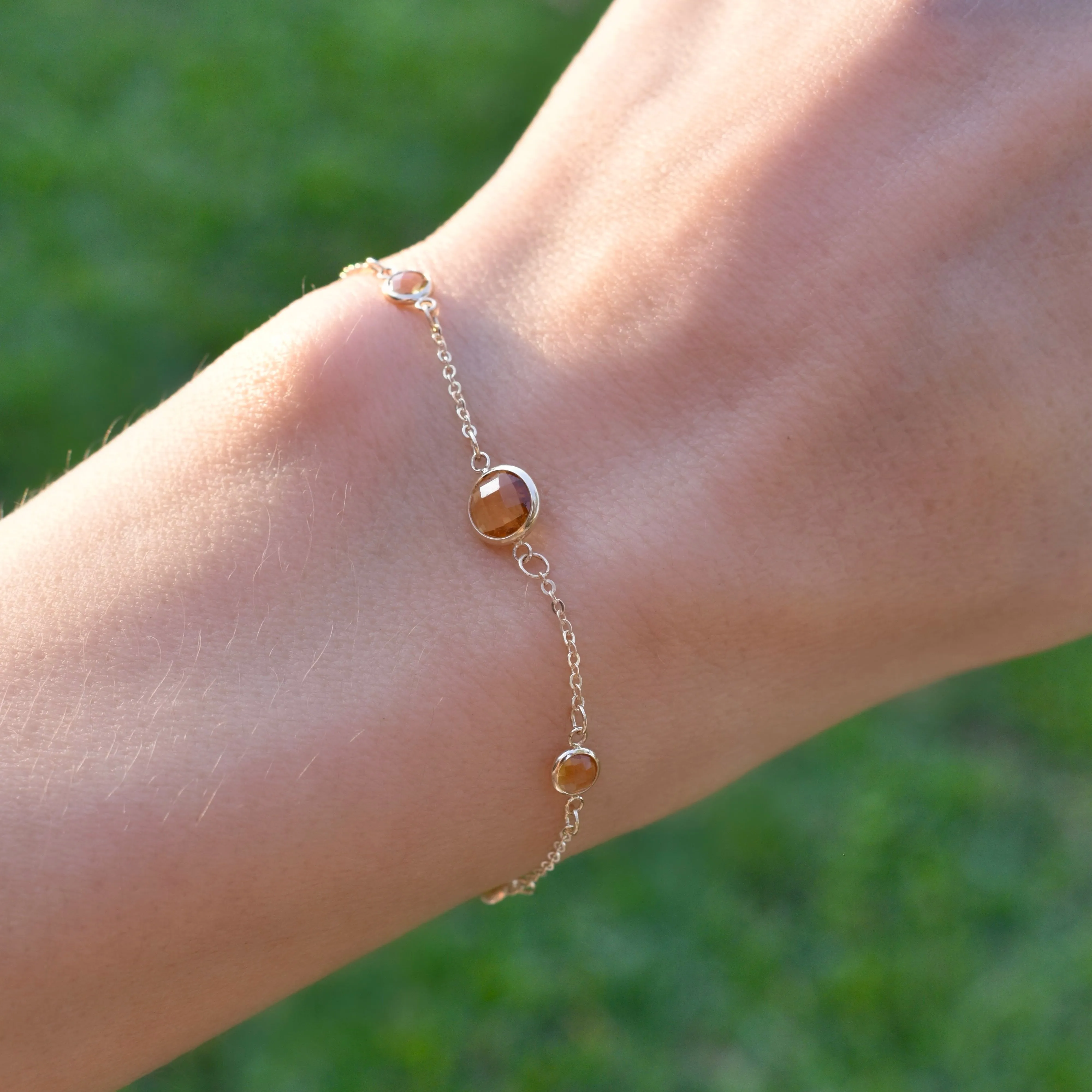 1 Grand & 4 Petite Citrine Bracelet in 14k Gold (November) sold by Haverhill product image thumbnail 3