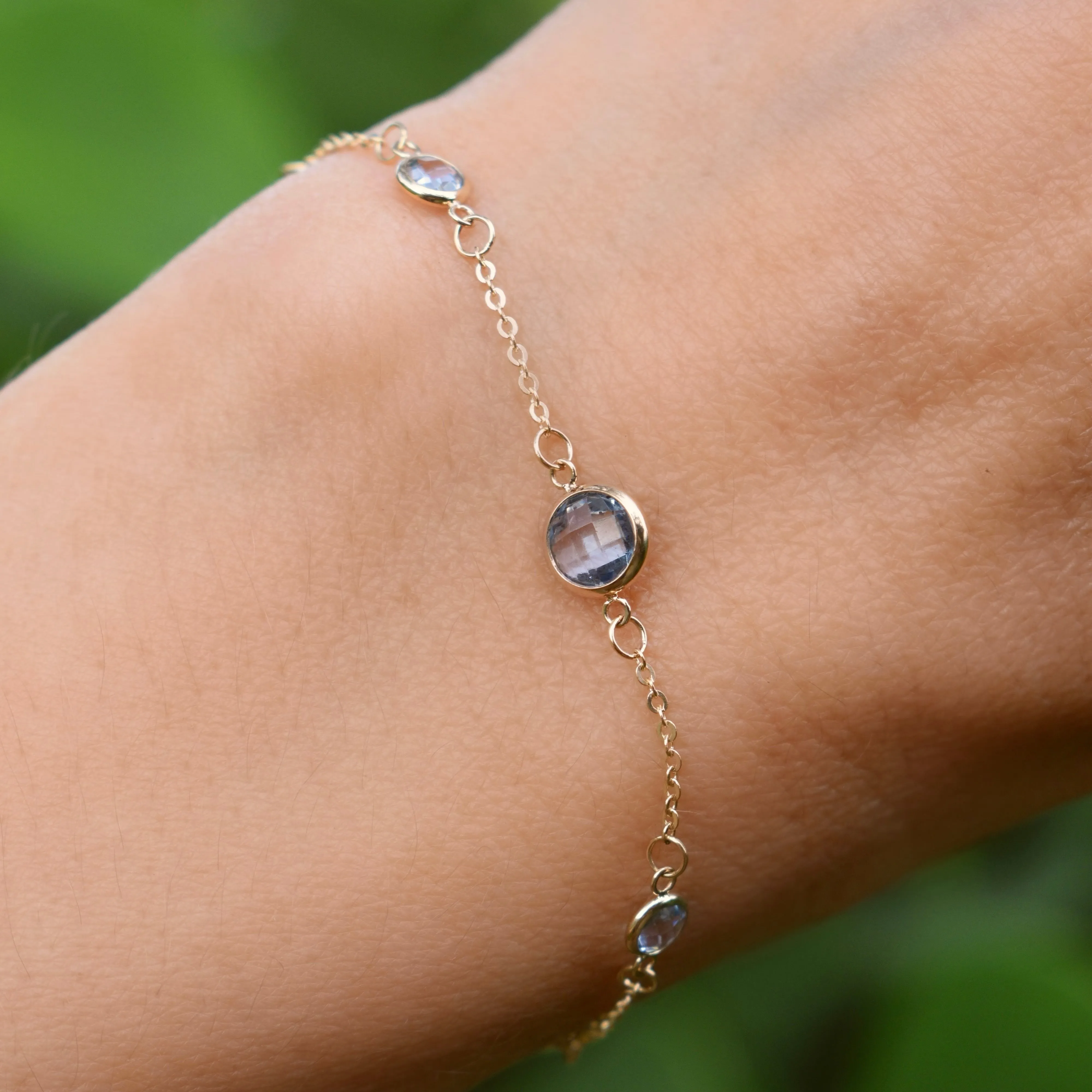 1 Grand & 4 Petite Aquamarine Bracelet in 14k Gold (March) sold by Haverhill product image thumbnail 3