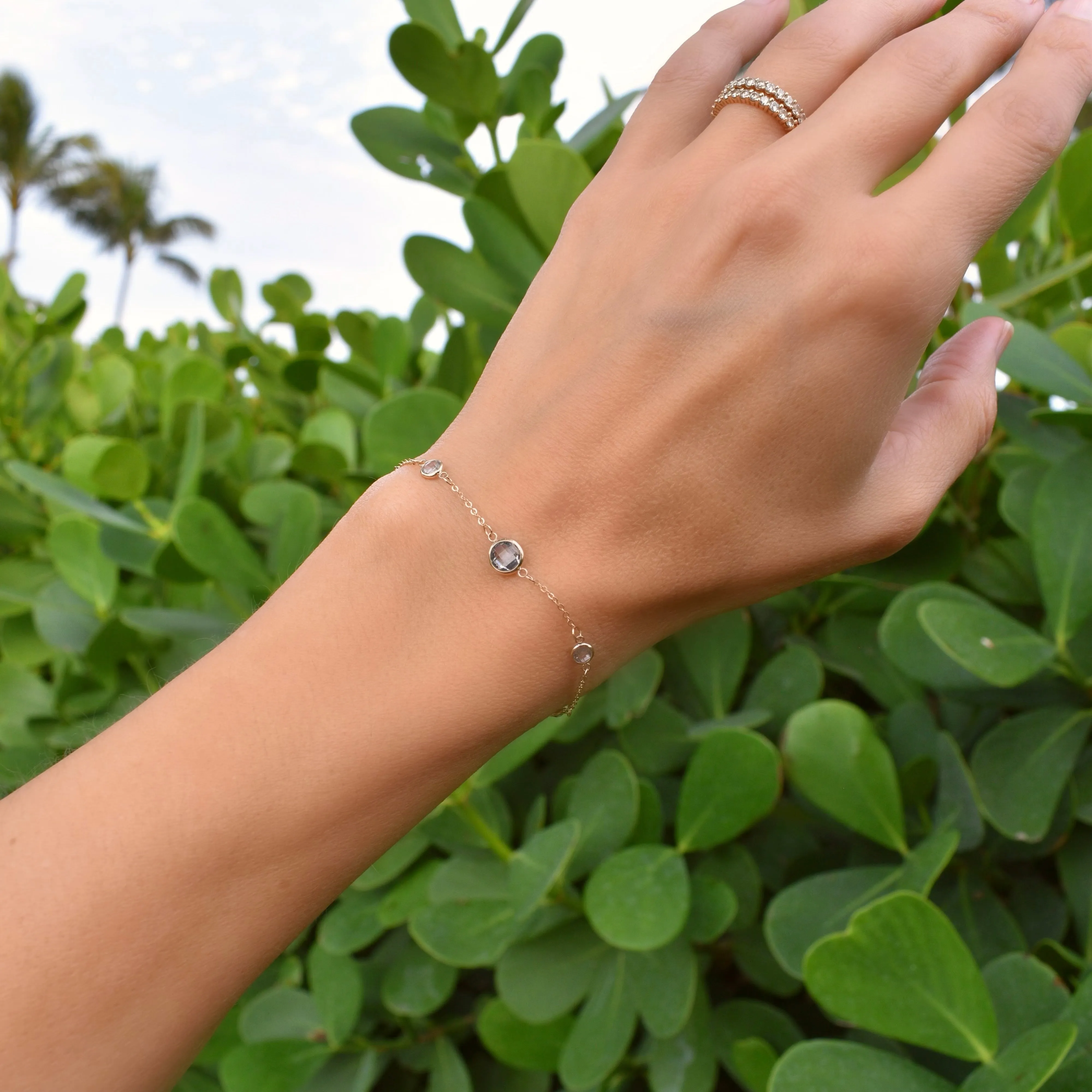 1 Grand & 4 Petite Aquamarine Bracelet in 14k Gold (March) sold by Haverhill product image thumbnail 2