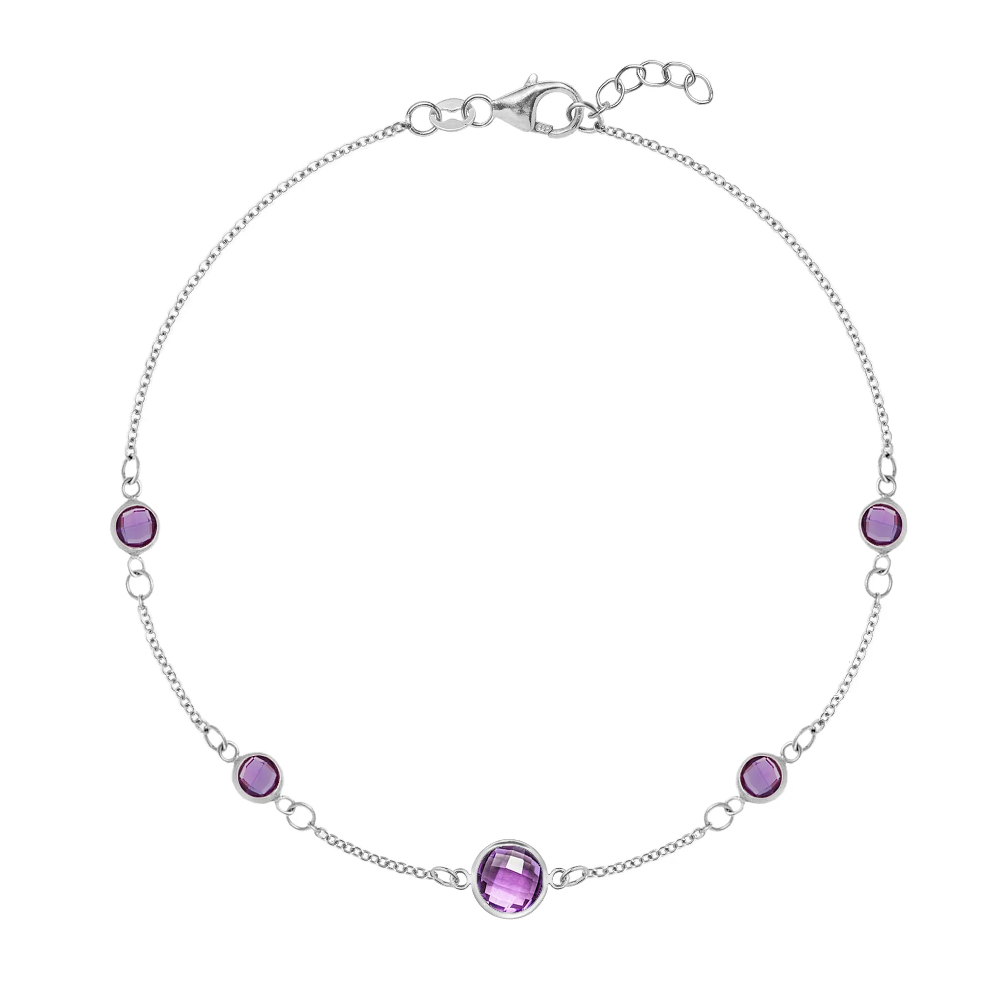 1 Grand & 4 Petite Amethyst Bracelet in 14k Gold (February) sold by Haverhill product image thumbnail 5