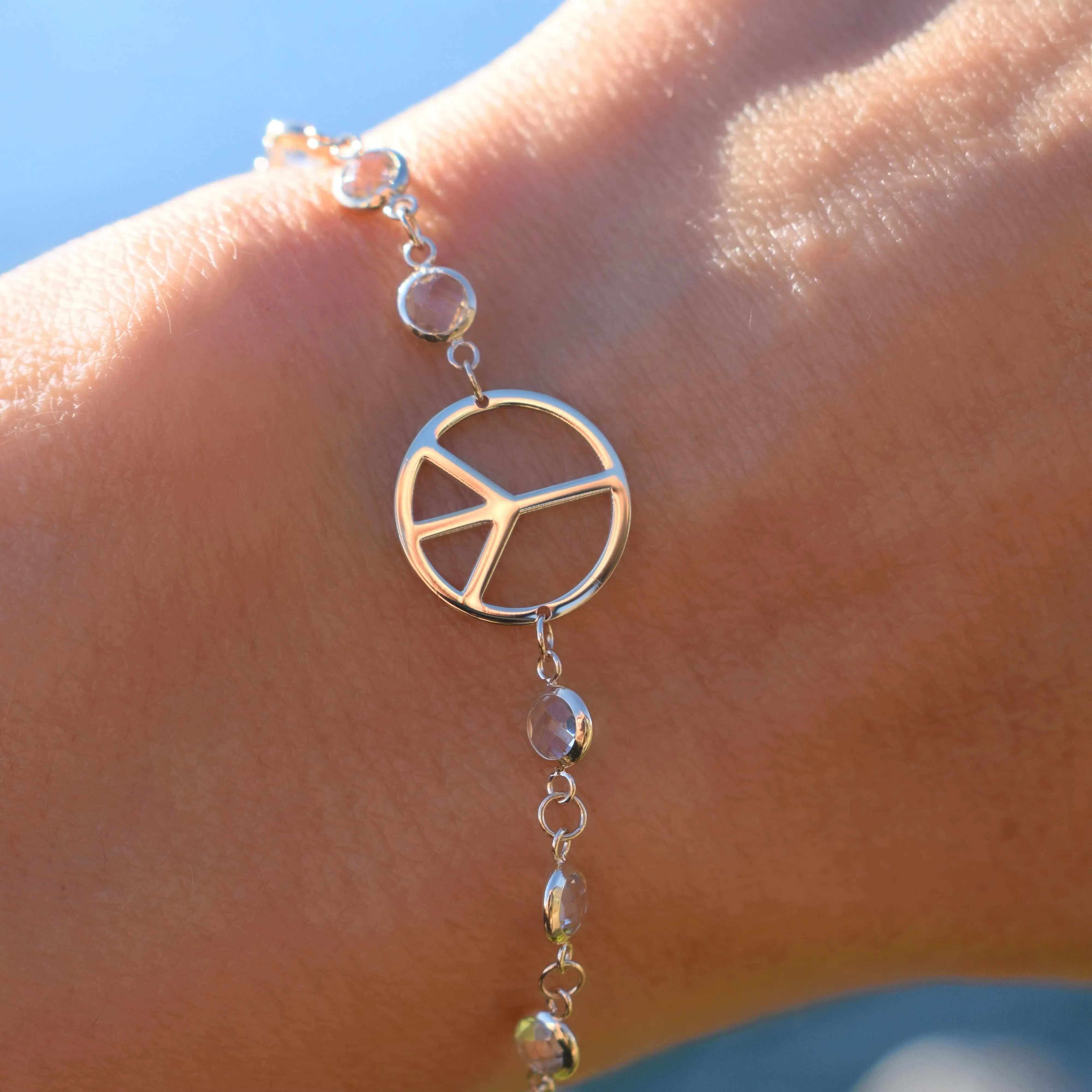 Large Peace Sign Newport Bracelet in 14k Gold sold by Haverhill product image thumbnail 3