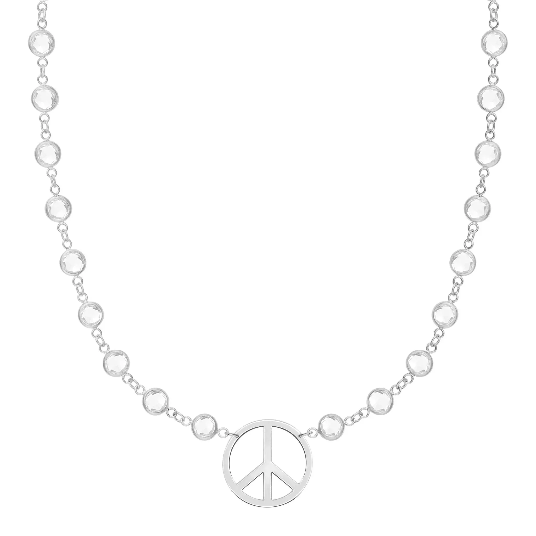 Large Peace Sign Newport Necklace in 14k Gold sold by Haverhill product image thumbnail 5
