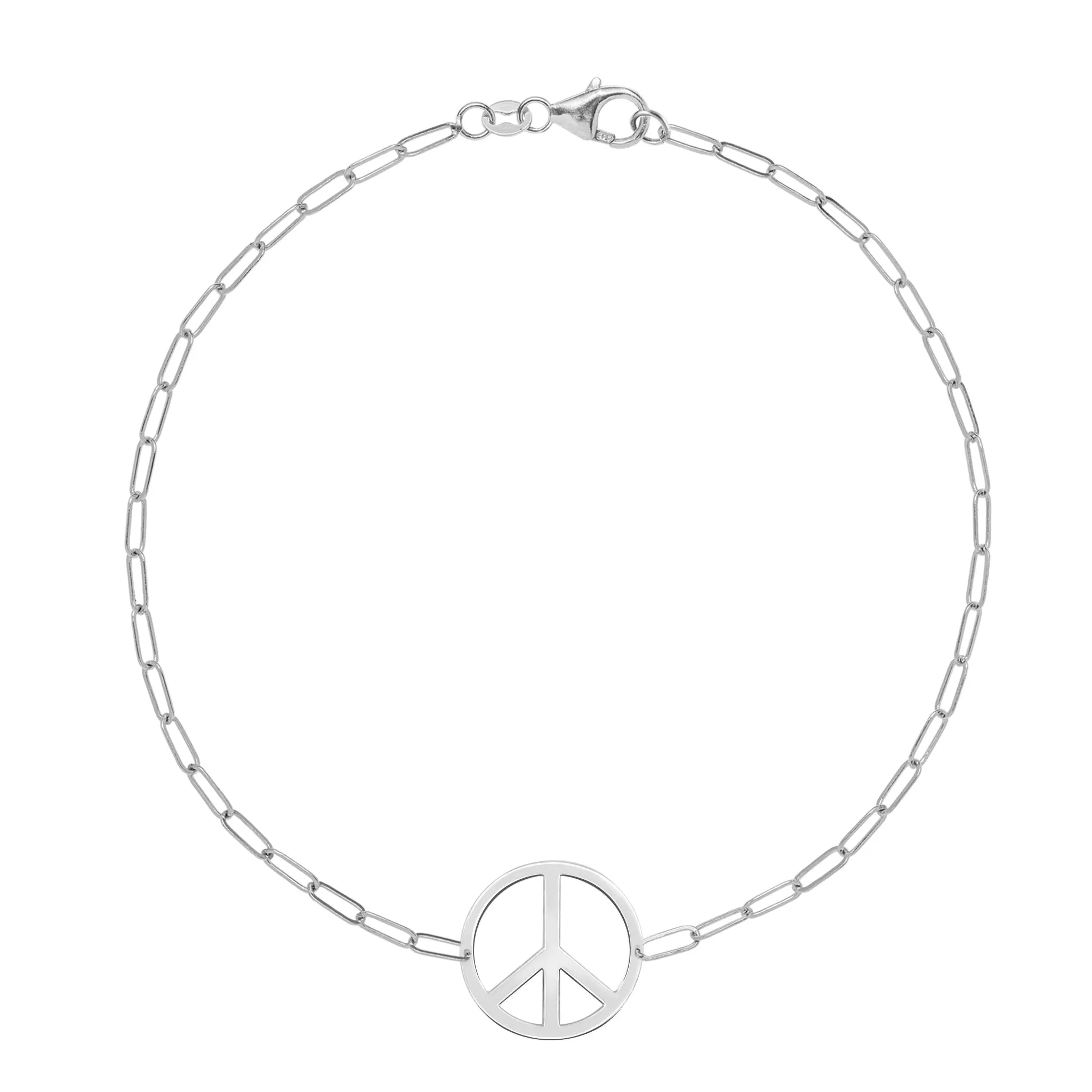 Large Peace Sign Adelaide Mini Bracelet in 14k Gold sold by Haverhill product image thumbnail 5