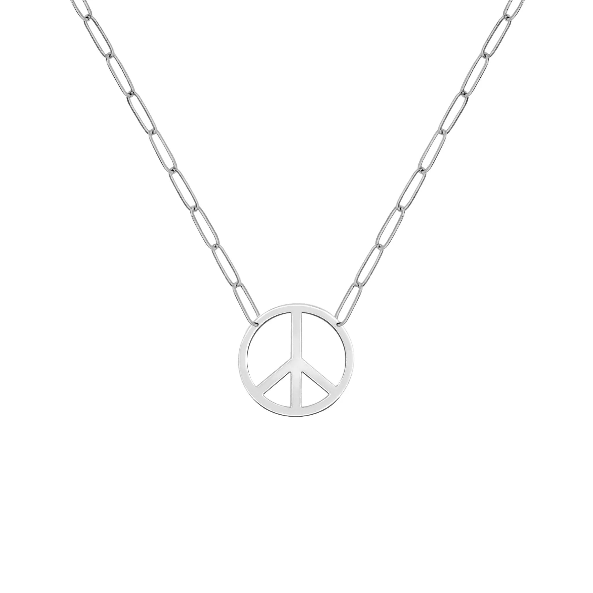 Large Peace Sign Adelaide Mini Necklace in 14k Gold sold by Haverhill product image thumbnail 5