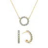 Rosecliff Small Circle Alexandrite Necklace and Huggie Hoop Earrings Set in 14k Gold (June) sold by Haverhill