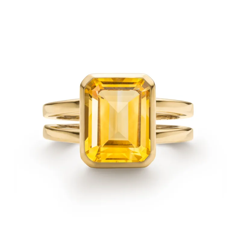 Warren Vertical Citrine Ring in 14k Gold (November) sold by Haverhill