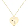 Engravable Large Flat Heart Pendant with Adelaide Mini Chain in 14k Gold sold by Haverhill