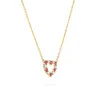 Rosecliff Small Heart Diamond & Ruby Necklace in 14k Gold (July) sold by Haverhill