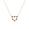 Rosecliff Small Heart Diamond & Garnet Necklace in 14k Gold (January) sold by Haverhill