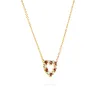 Rosecliff Small Heart Diamond & Garnet Necklace in 14k Gold (January) sold by Haverhill