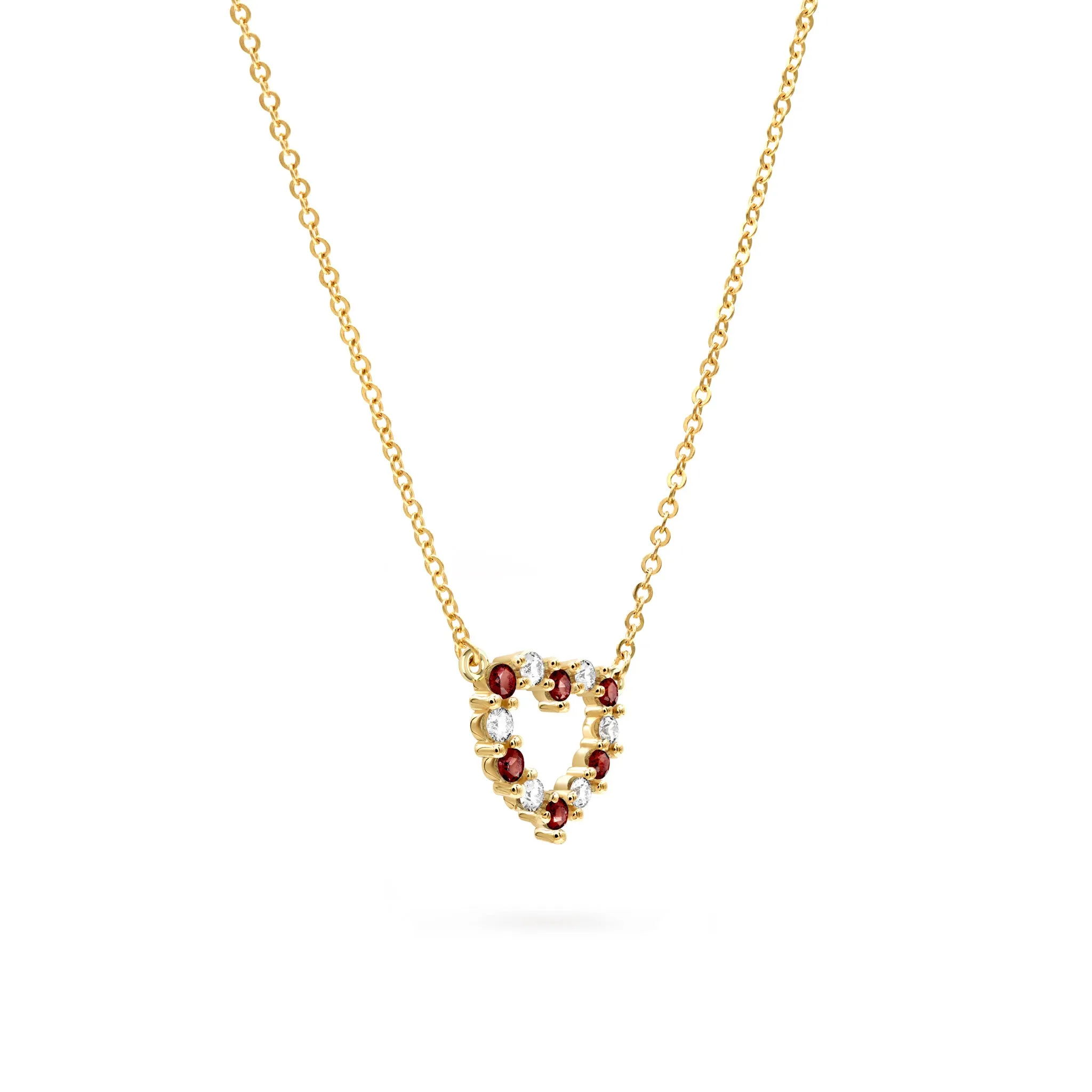 Rosecliff Small Heart Diamond & Garnet Necklace in 14k Gold (January) sold by Haverhill product image thumbnail 4