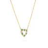 Rosecliff Small Heart Diamond & Emerald Necklace in 14k Gold (May) sold by Haverhill