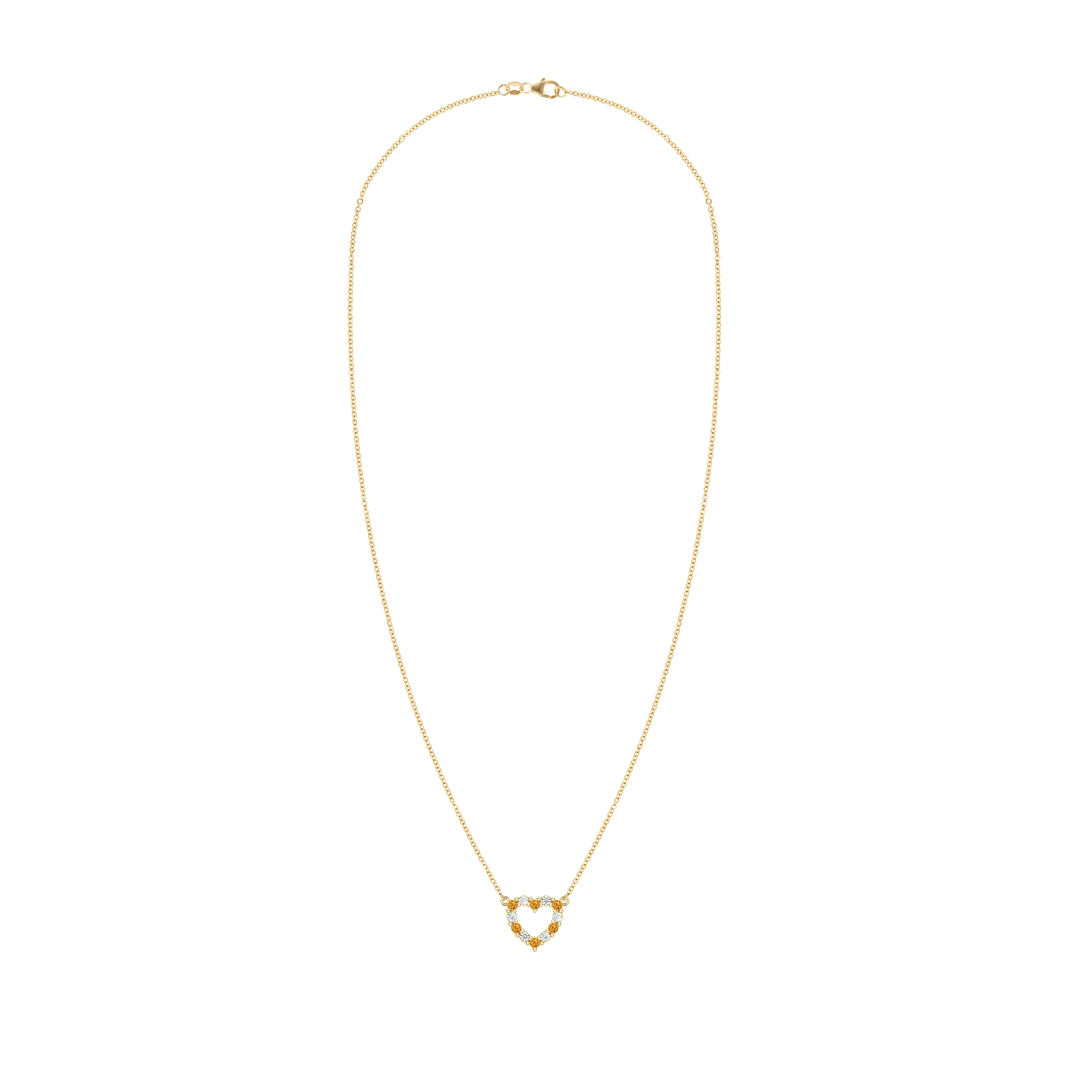Rosecliff Small Heart Diamond & Citrine Necklace in 14k Gold (November) sold by Haverhill product image thumbnail 5