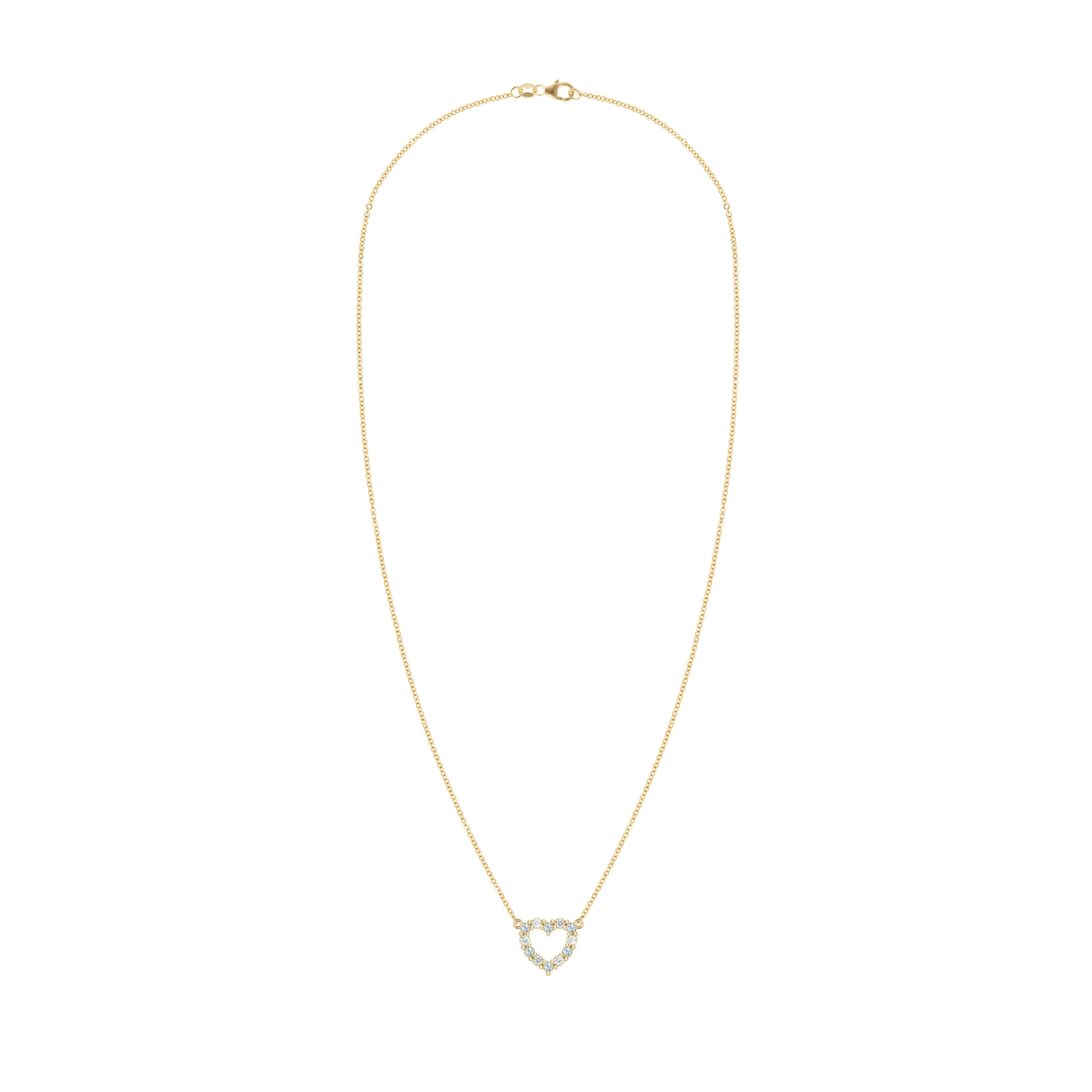 Rosecliff Small Heart Diamond & Aquamarine Necklace in 14k Gold (March) sold by Haverhill product image thumbnail 5