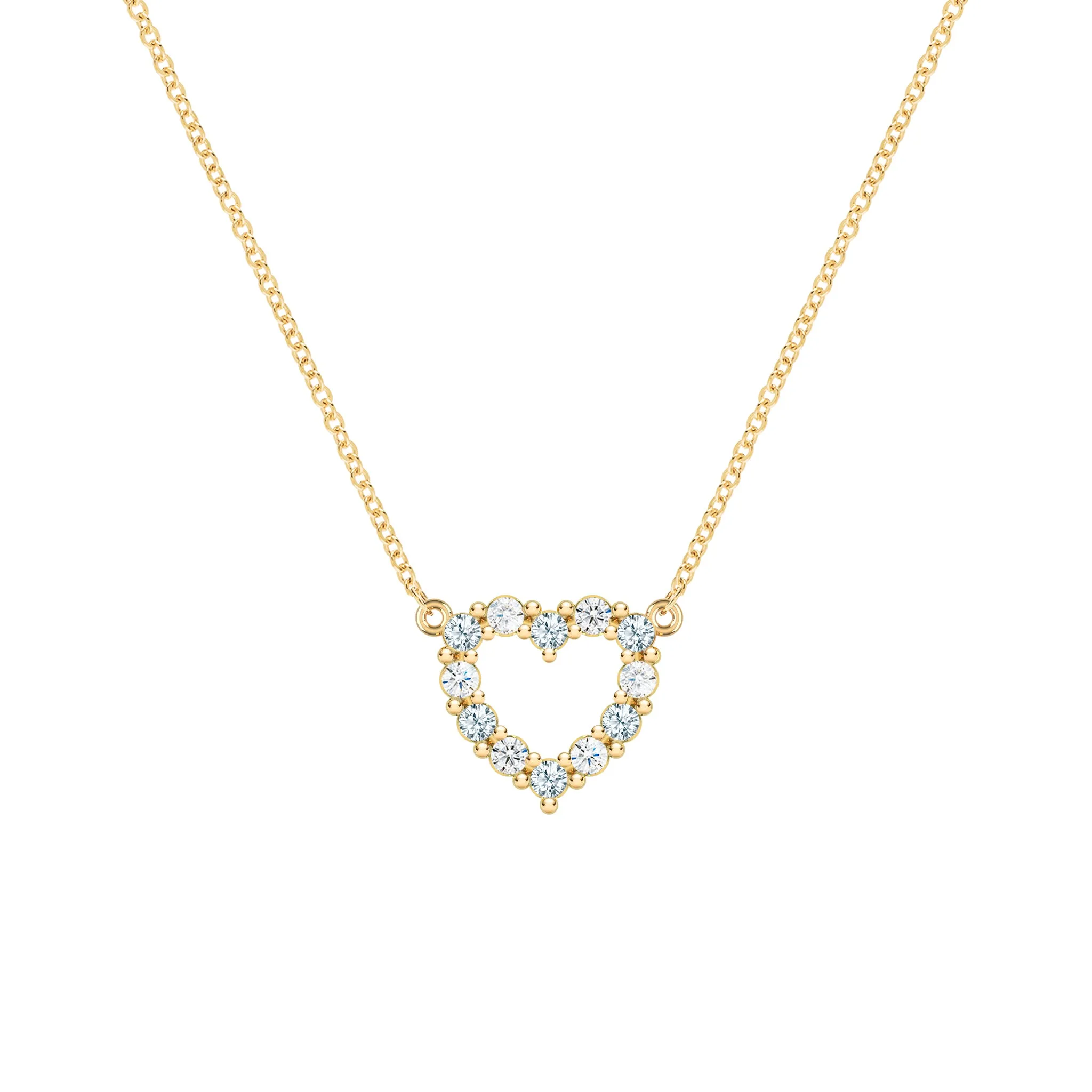 Rosecliff Small Heart Diamond & Aquamarine Necklace in 14k Gold (March) sold by Haverhill