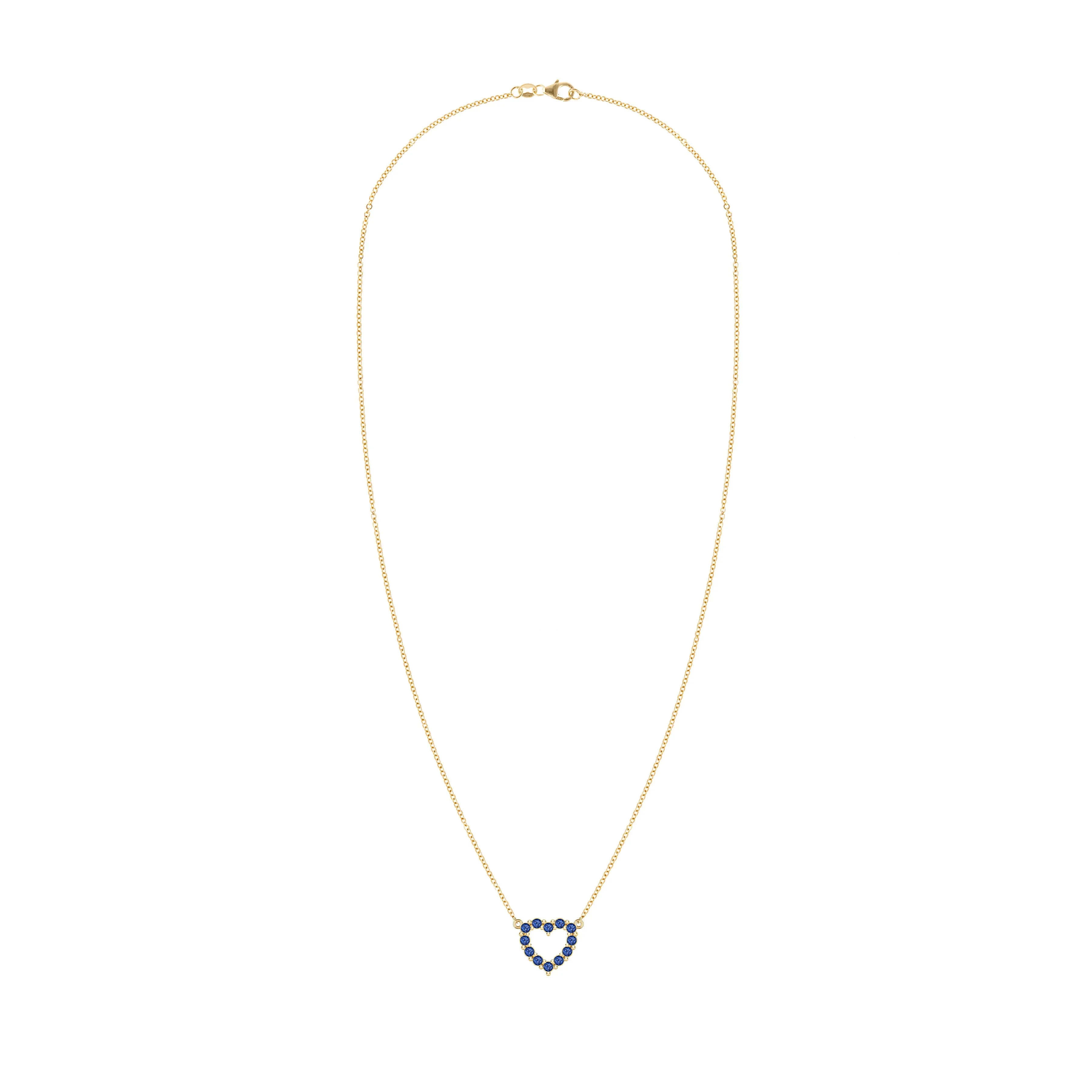 Rosecliff Small Heart Sapphire Necklace in 14k Gold (September) sold by Haverhill product image thumbnail 5