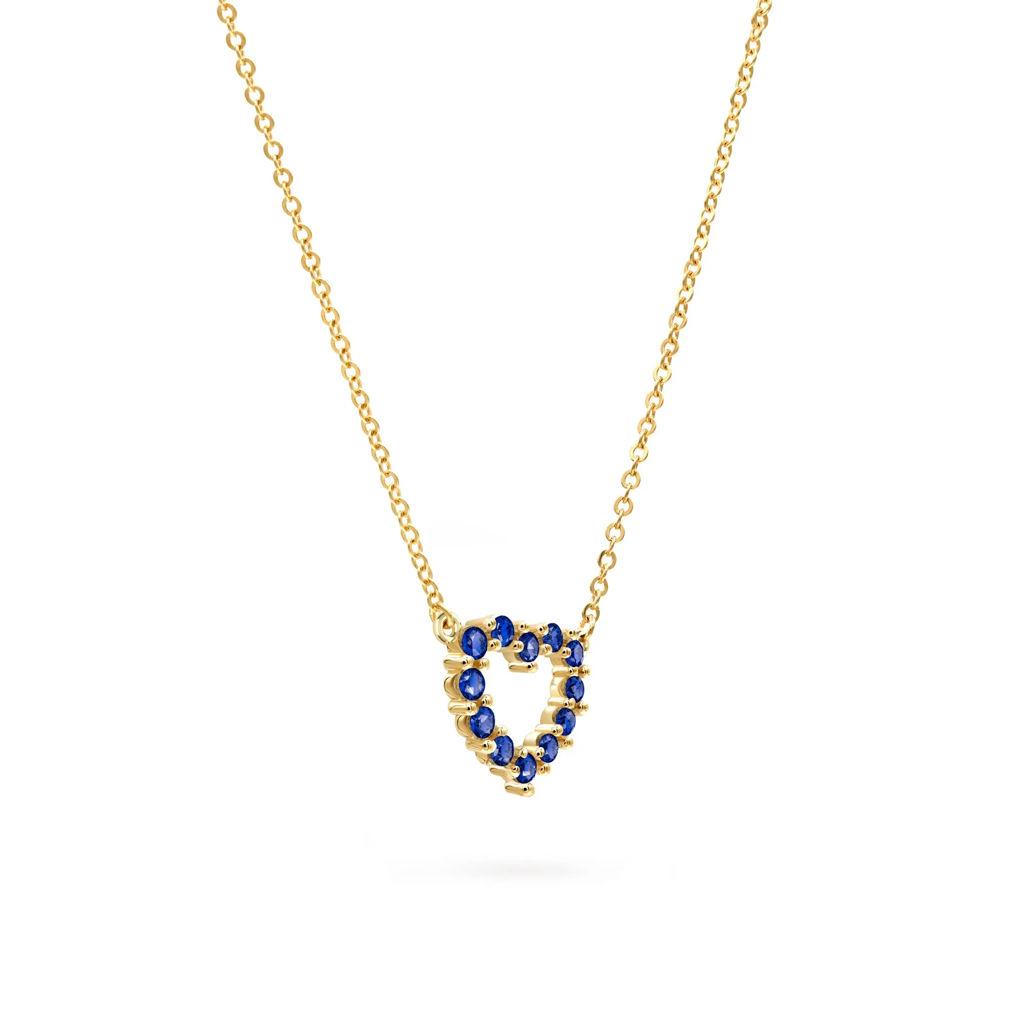 Rosecliff Small Heart Sapphire Necklace in 14k Gold (September) sold by Haverhill product image thumbnail 4