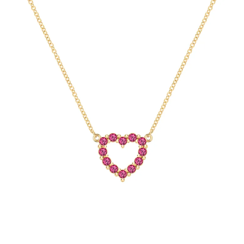 Rosecliff Small Heart Ruby Necklace in 14k Gold (July) sold by Haverhill