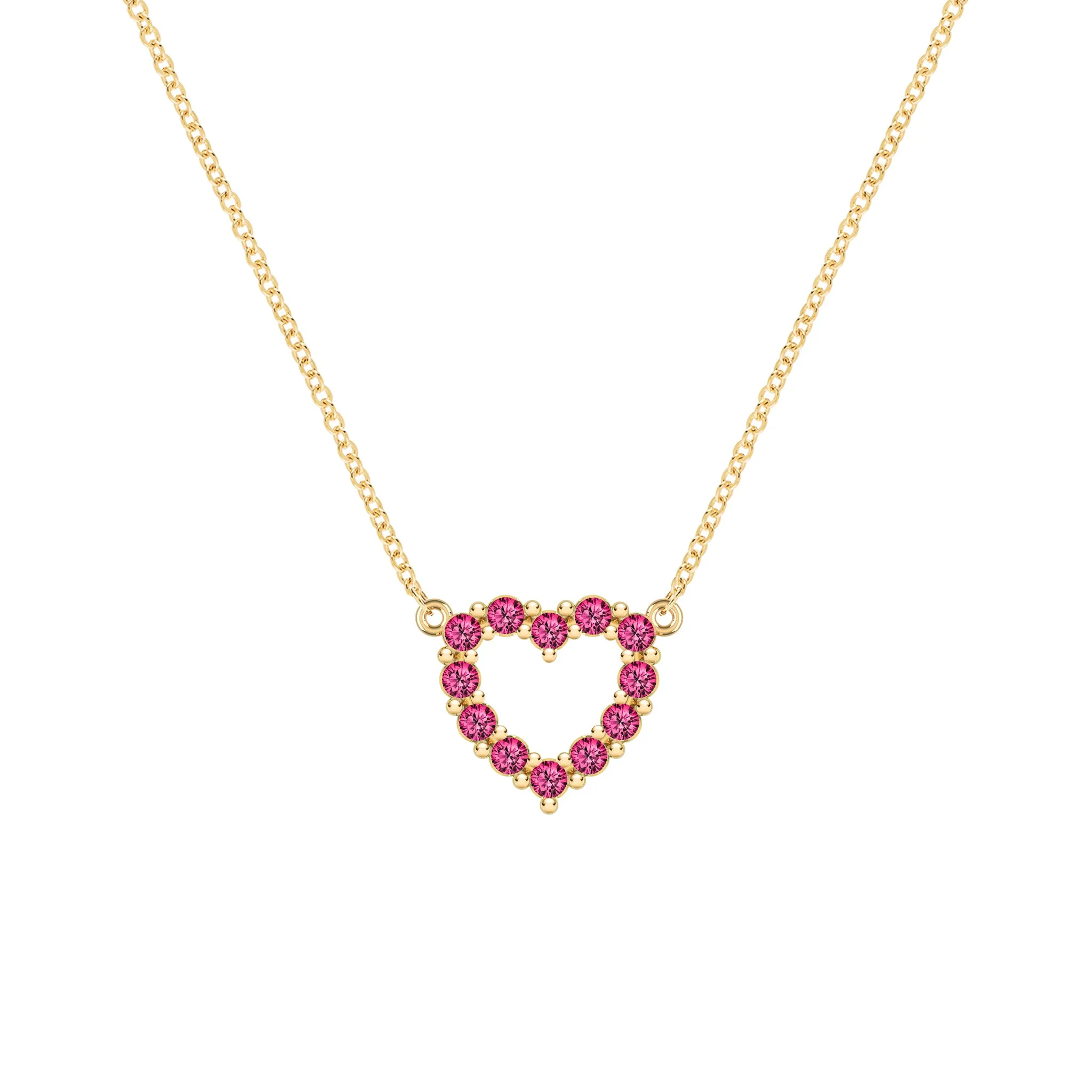 Rosecliff Small Heart Ruby Necklace in 14k Gold (July) sold by Haverhill