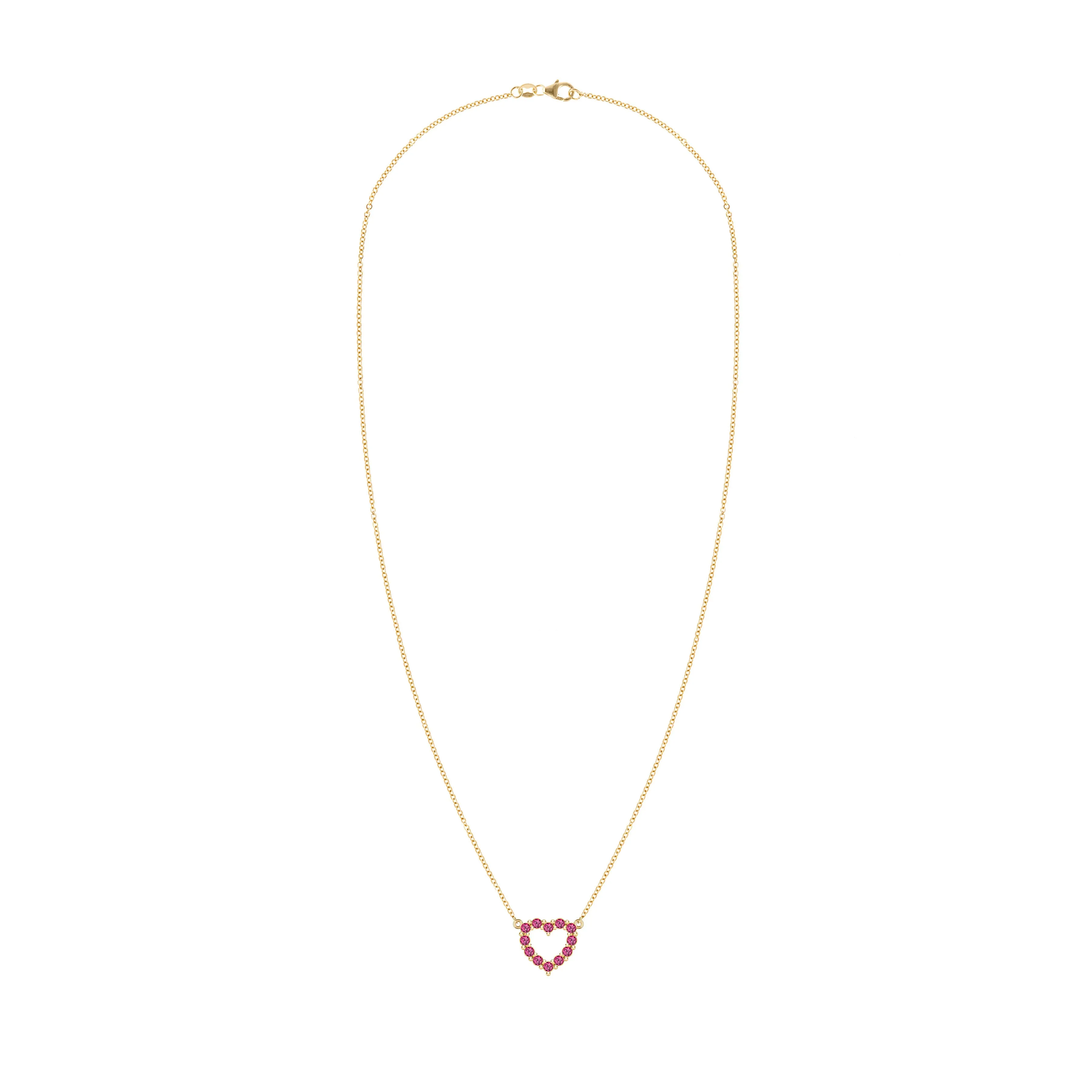 Rosecliff Small Heart Ruby Necklace in 14k Gold (July) sold by Haverhill product image thumbnail 5