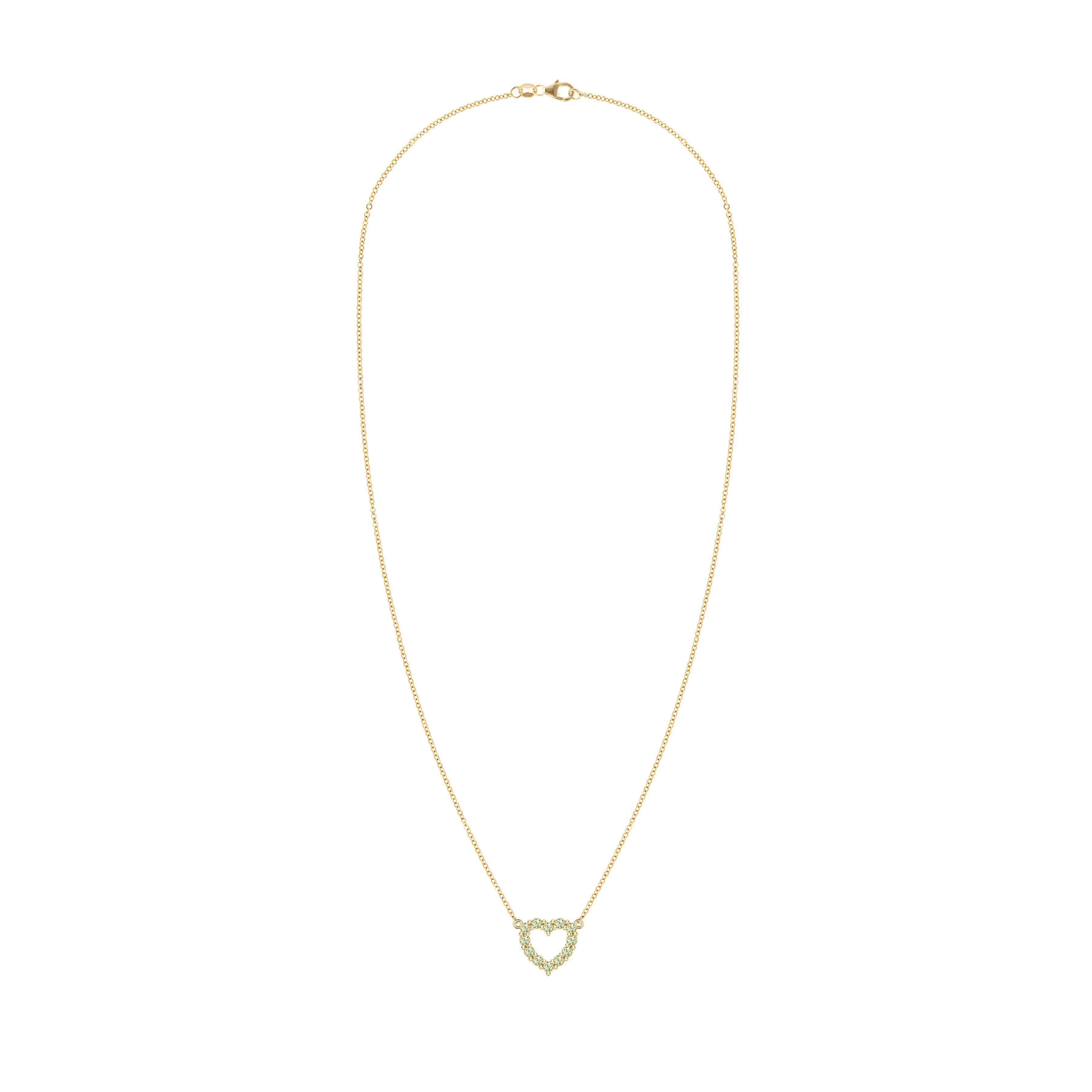 Rosecliff Small Heart Peridot Necklace in 14k Gold (August) sold by Haverhill product image thumbnail 5