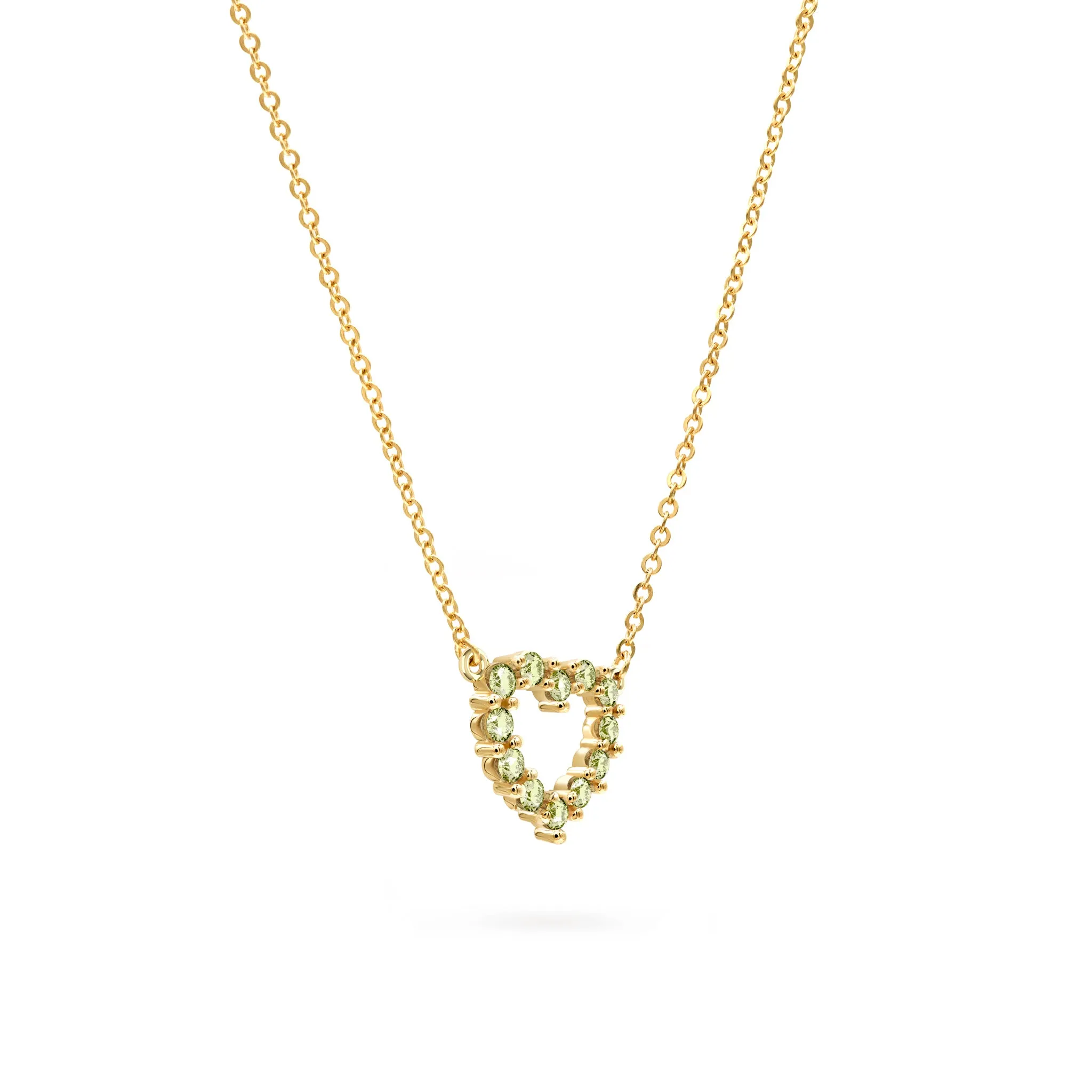 Rosecliff Small Heart Peridot Necklace in 14k Gold (August) sold by Haverhill product image thumbnail 4