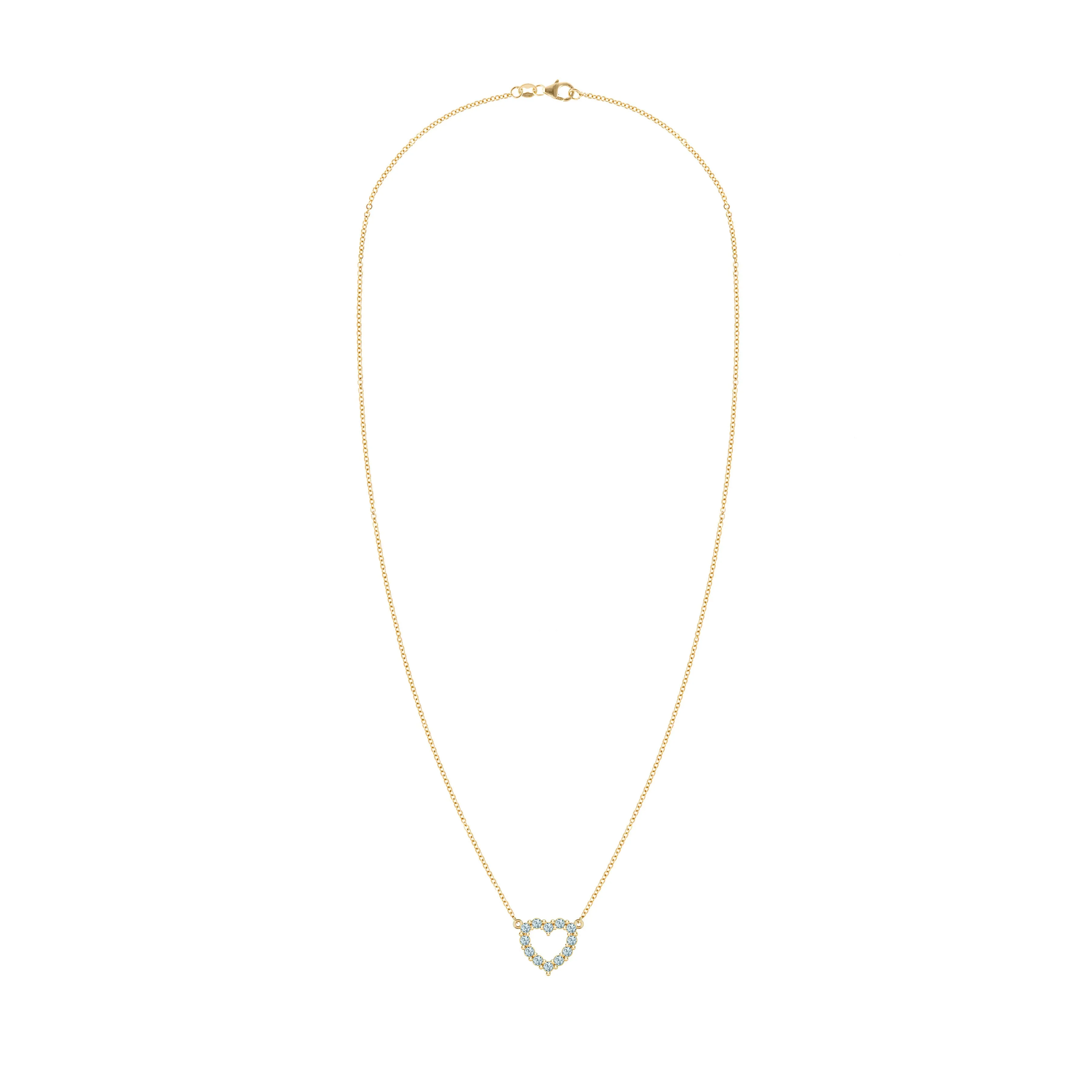 Rosecliff Small Heart Nantucket Blue Topaz Necklace in 14k Gold (December) sold by Haverhill product image thumbnail 5