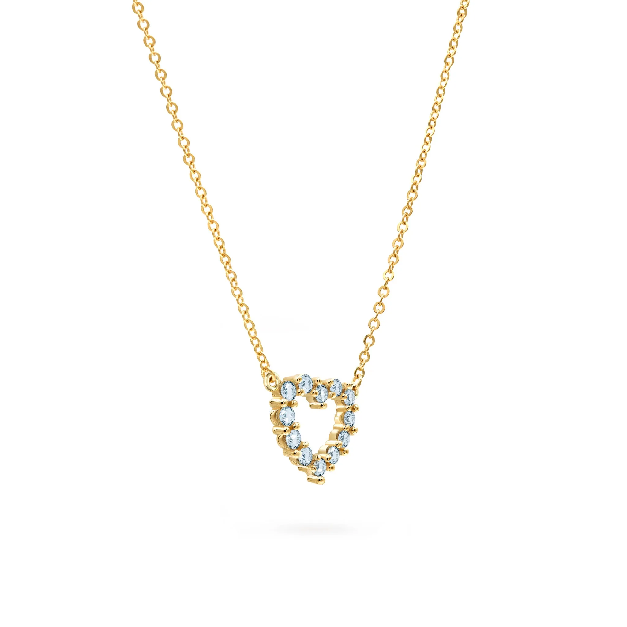 Rosecliff Small Heart Nantucket Blue Topaz Necklace in 14k Gold (December) sold by Haverhill product image thumbnail 4
