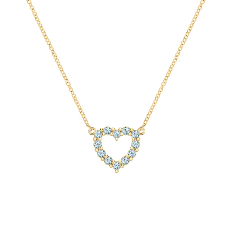 Rosecliff Small Heart Nantucket Blue Topaz Necklace in 14k Gold (December) sold by Haverhill