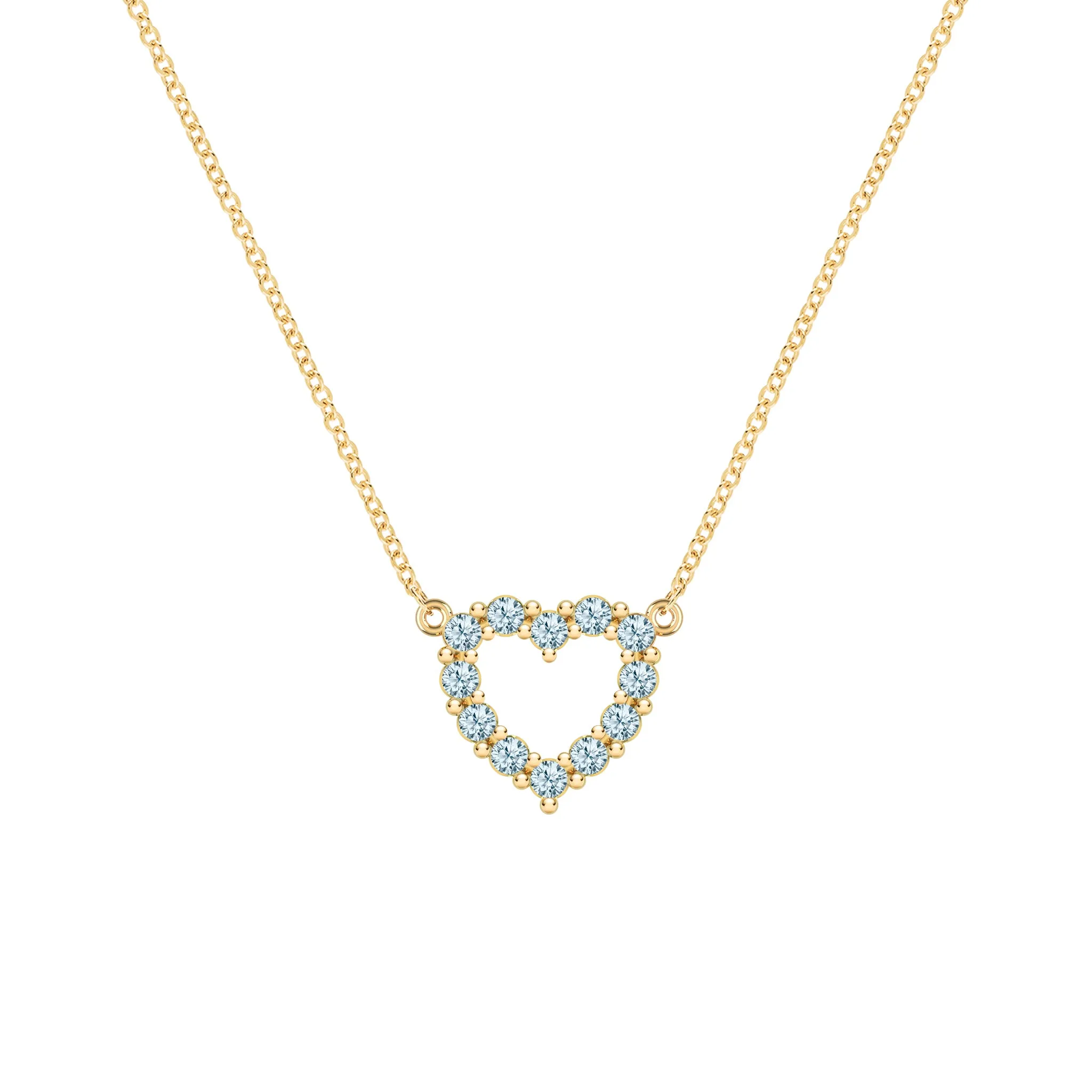 Rosecliff Small Heart Nantucket Blue Topaz Necklace in 14k Gold (December) sold by Haverhill