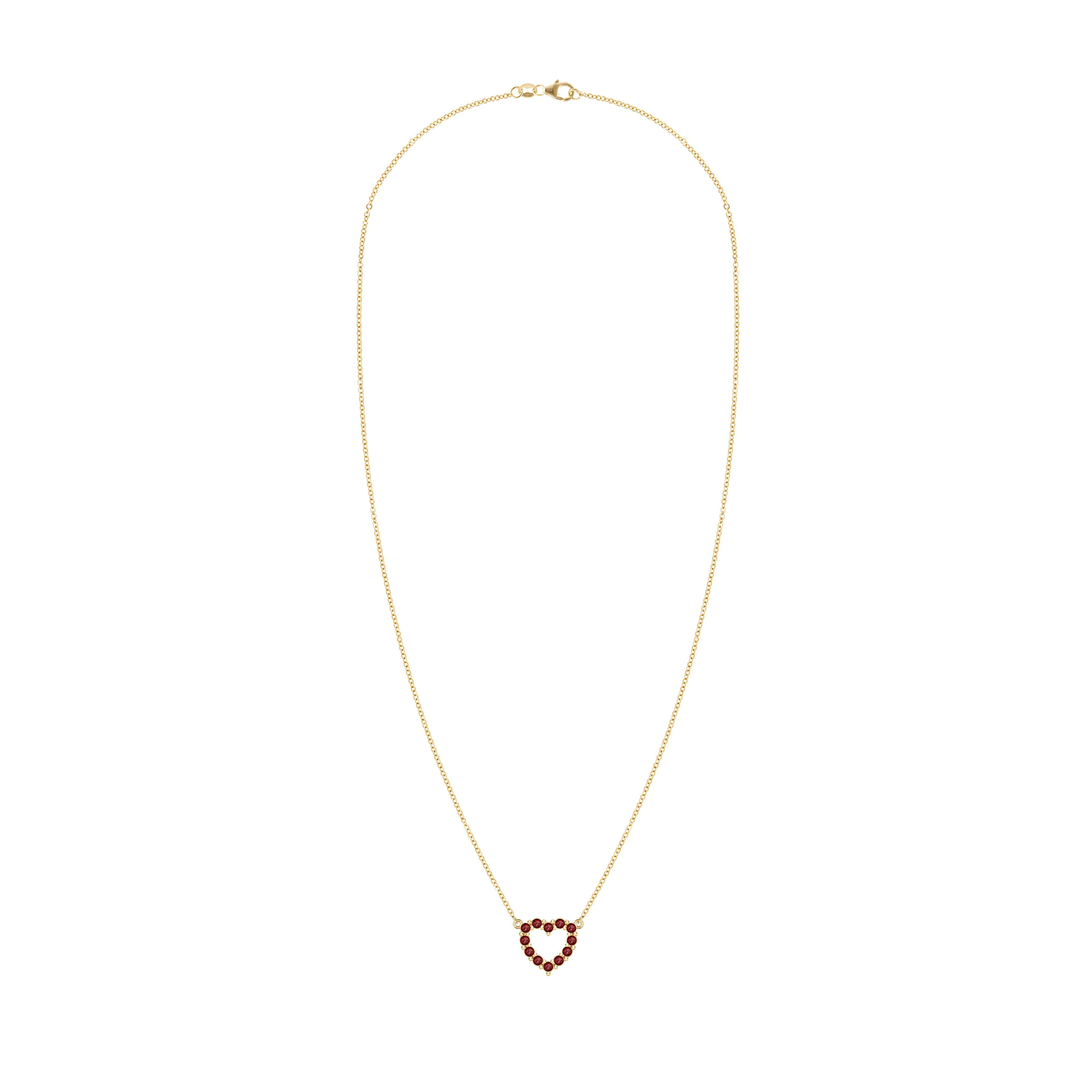 Rosecliff Small Heart Garnet Necklace in 14k Gold (January) sold by Haverhill product image thumbnail 5