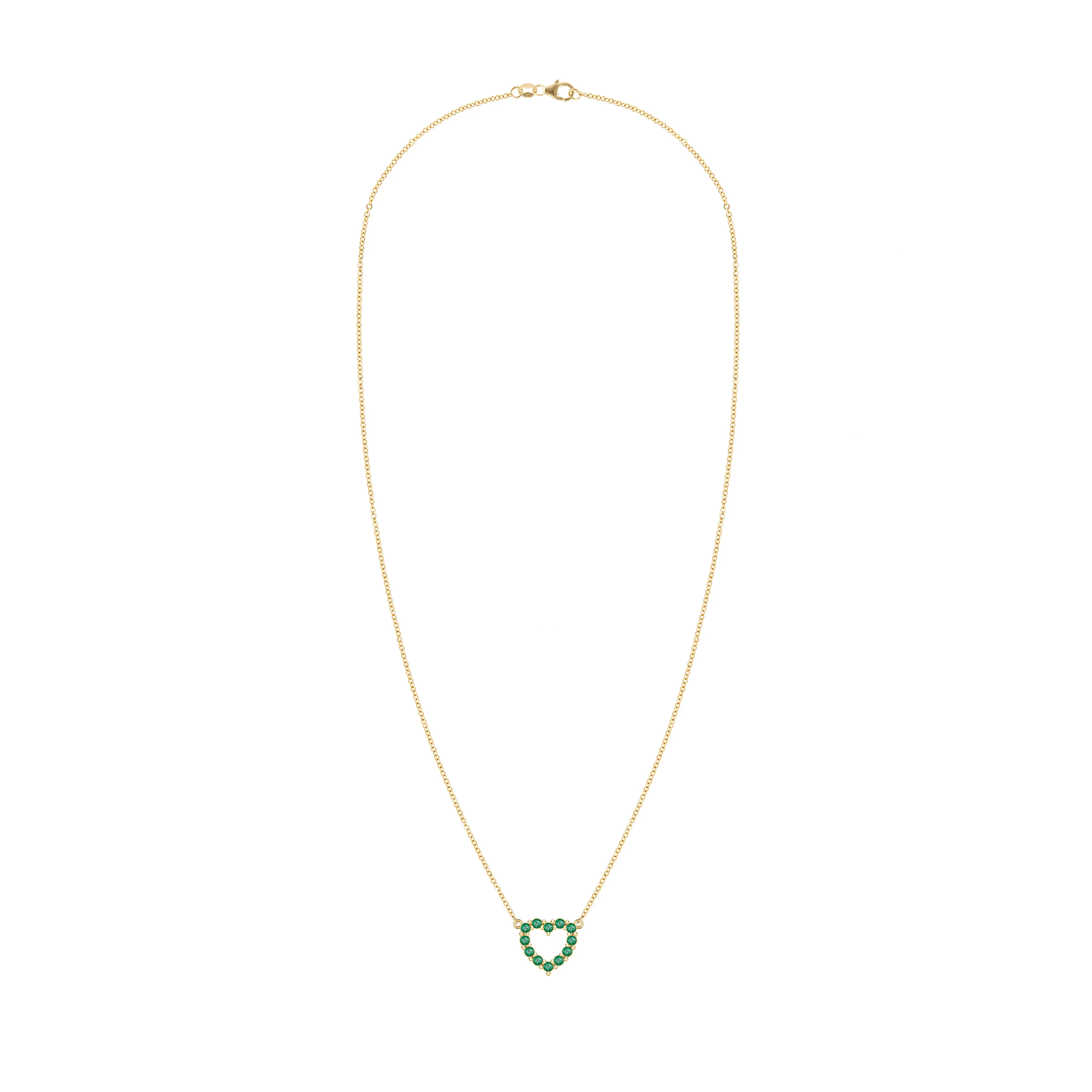 Rosecliff Small Heart Emerald Necklace in 14k Gold (May) sold by Haverhill product image thumbnail 5