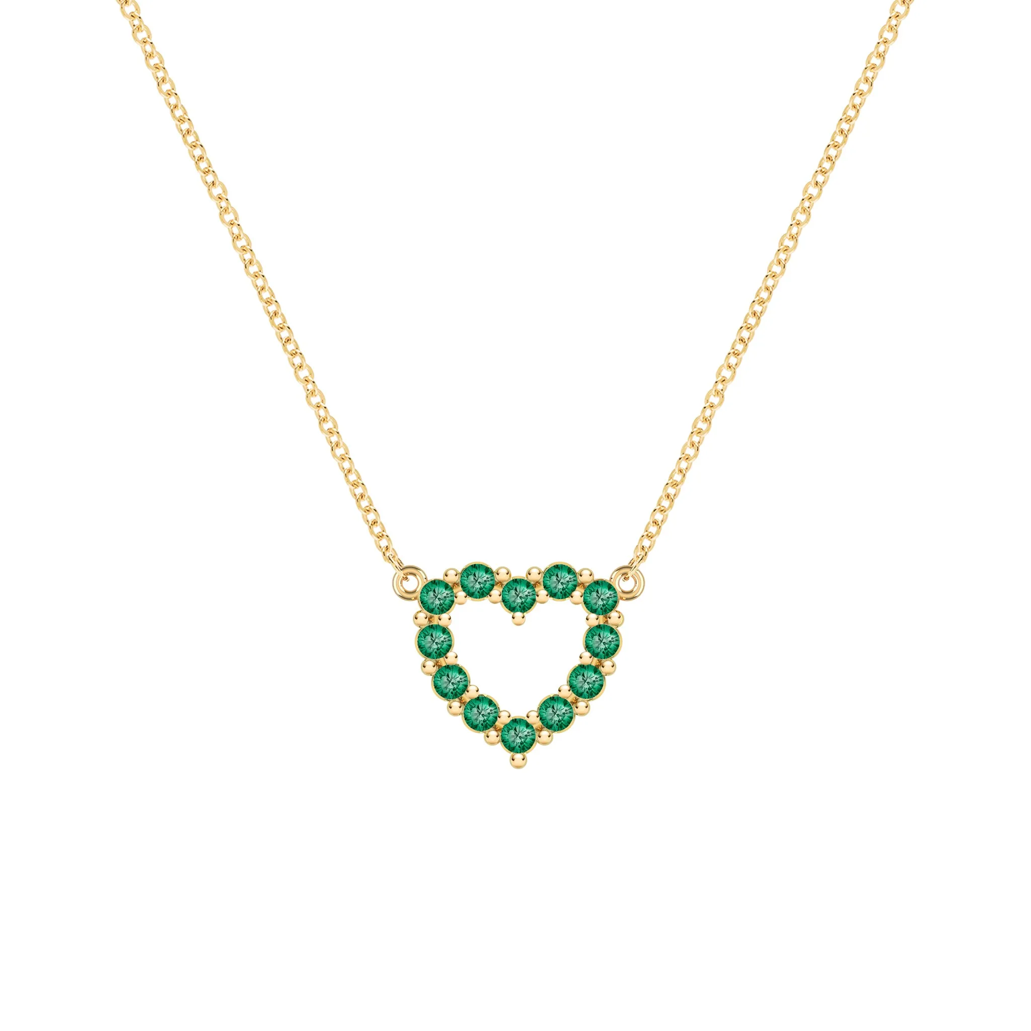 Rosecliff Small Heart Emerald Necklace in 14k Gold (May) sold by Haverhill