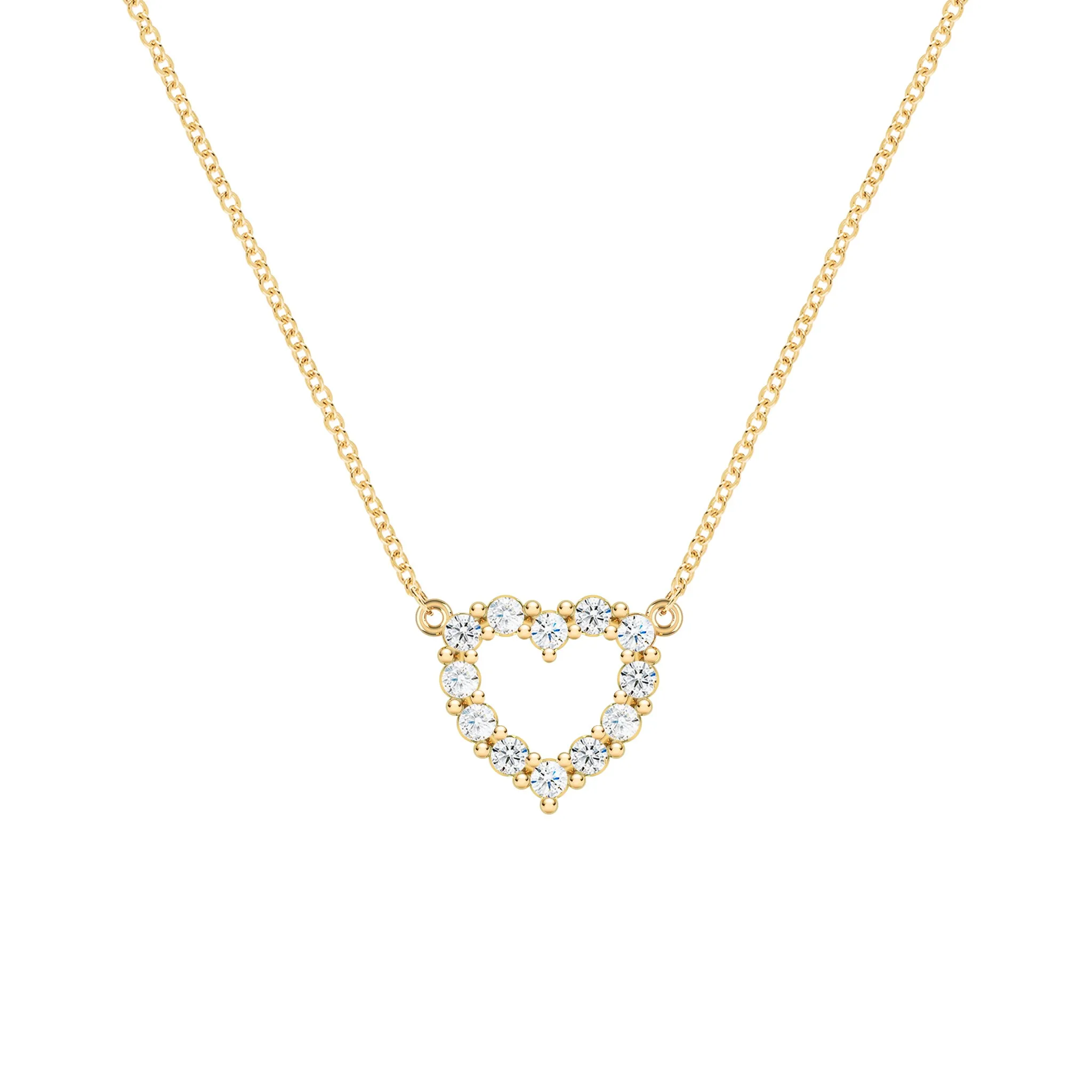 Rosecliff Small Heart Diamond Necklace in 14k Gold (April) sold by Haverhill