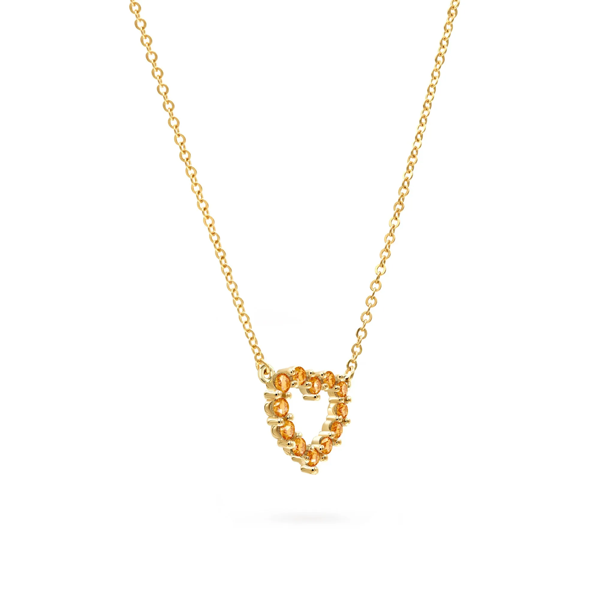 Rosecliff Small Heart Citrine Necklace in 14k Gold (November) sold by Haverhill product image thumbnail 4