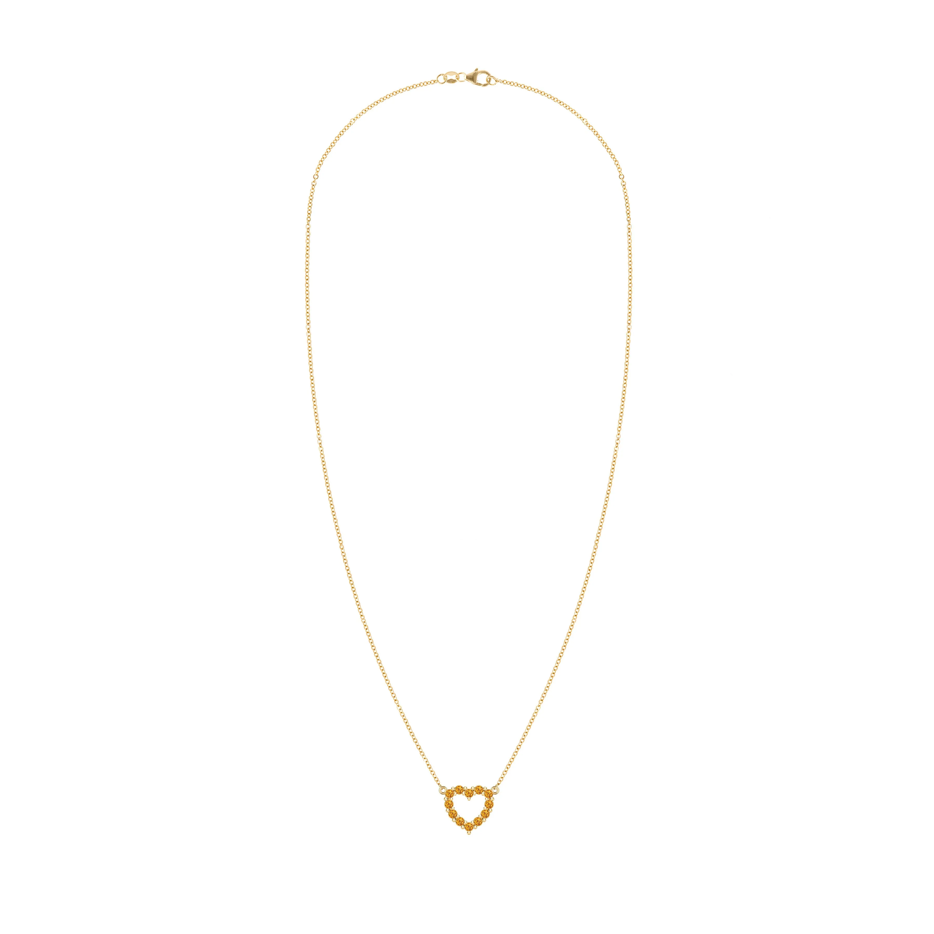 Rosecliff Small Heart Citrine Necklace in 14k Gold (November) sold by Haverhill product image thumbnail 5