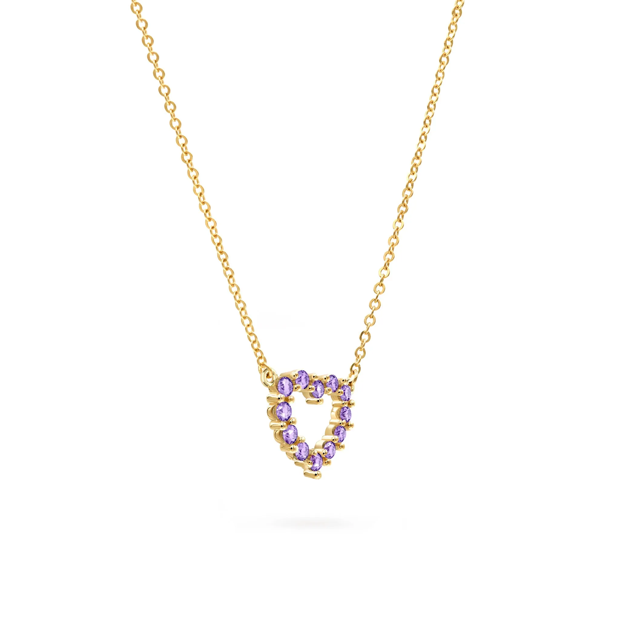 Rosecliff Small Heart Amethyst Necklace in 14k Gold (February) sold by Haverhill product image thumbnail 4