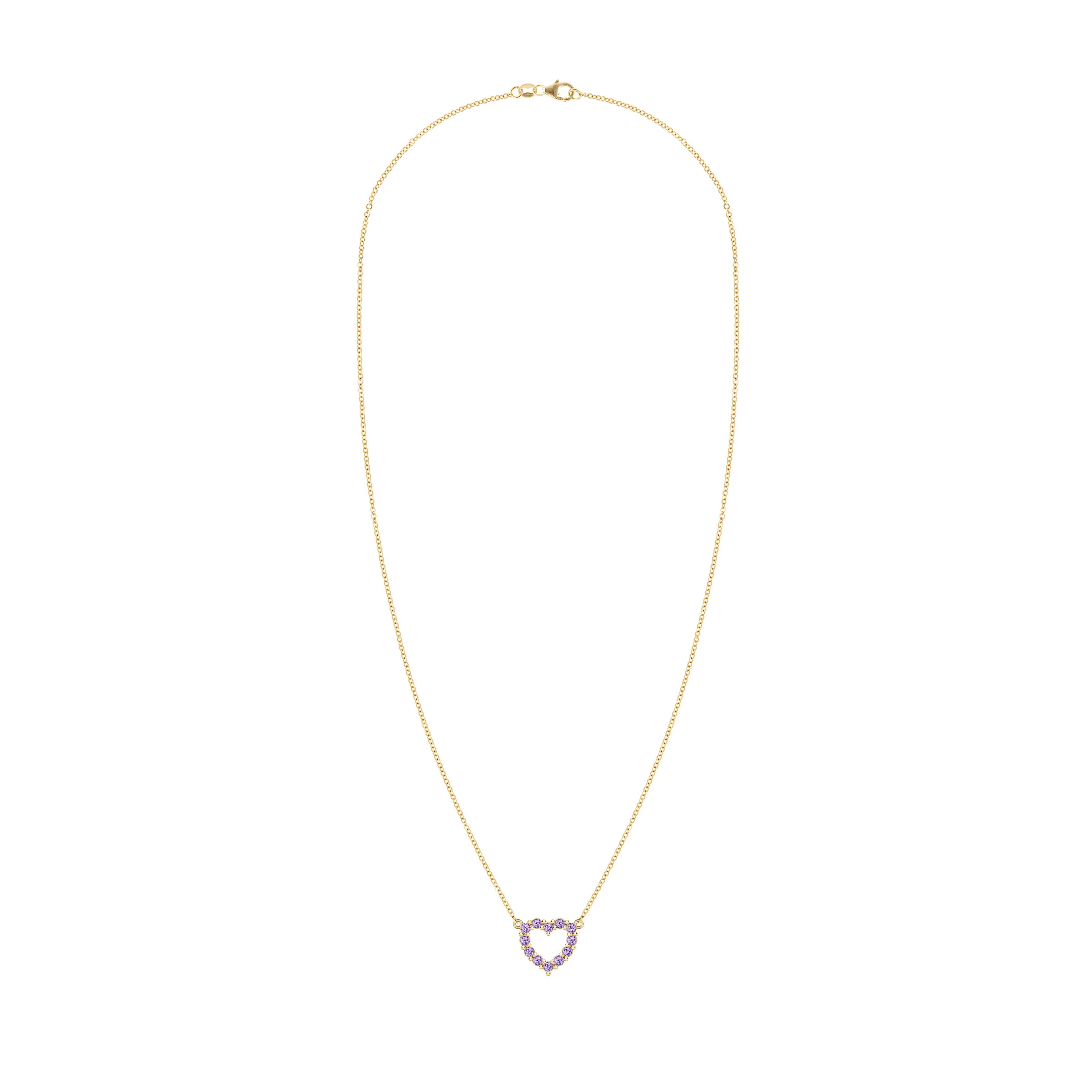 Rosecliff Small Heart Amethyst Necklace in 14k Gold (February) sold by Haverhill product image thumbnail 5