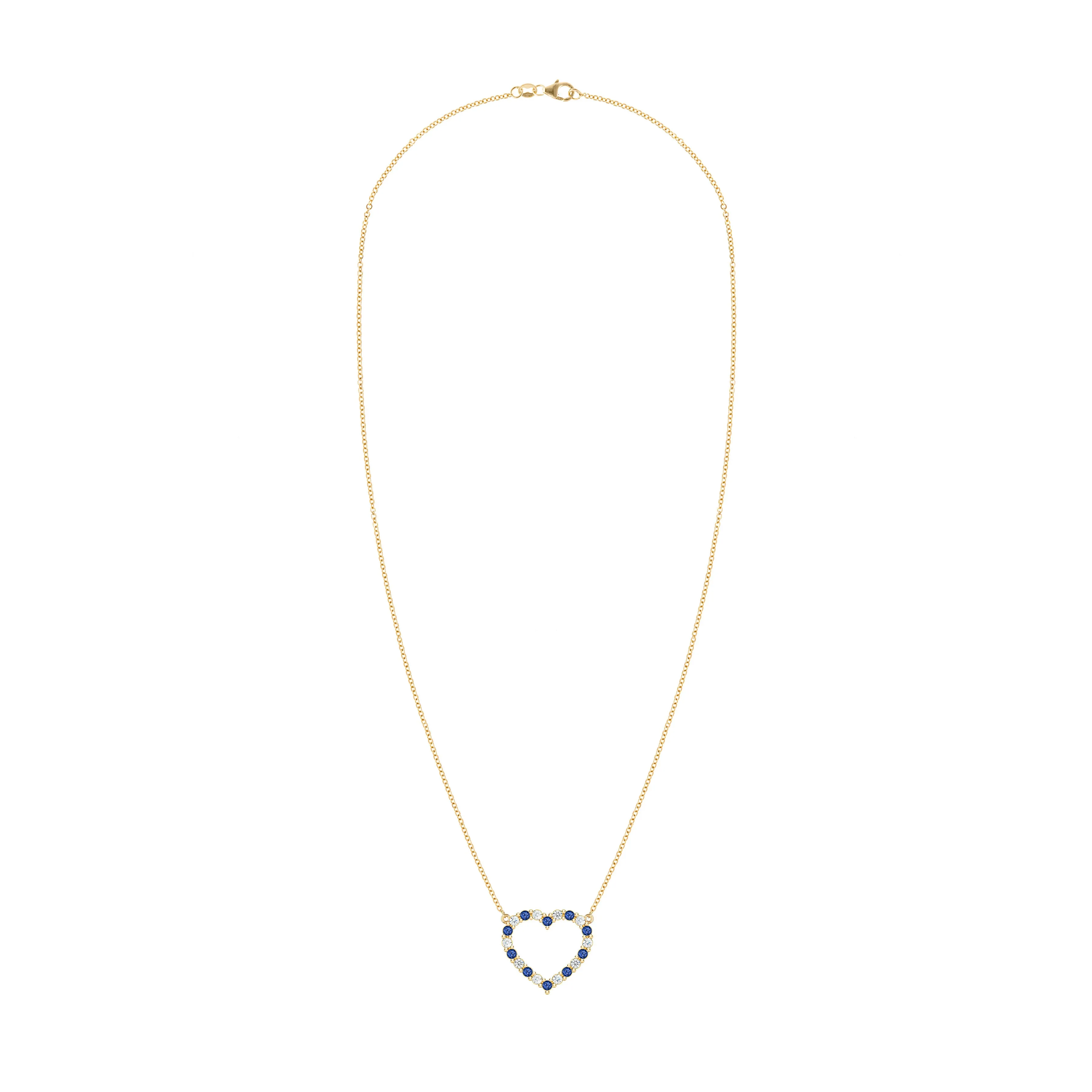 Rosecliff Heart Diamond & Sapphire Necklace in 14k Gold (September) sold by Haverhill product image thumbnail 5