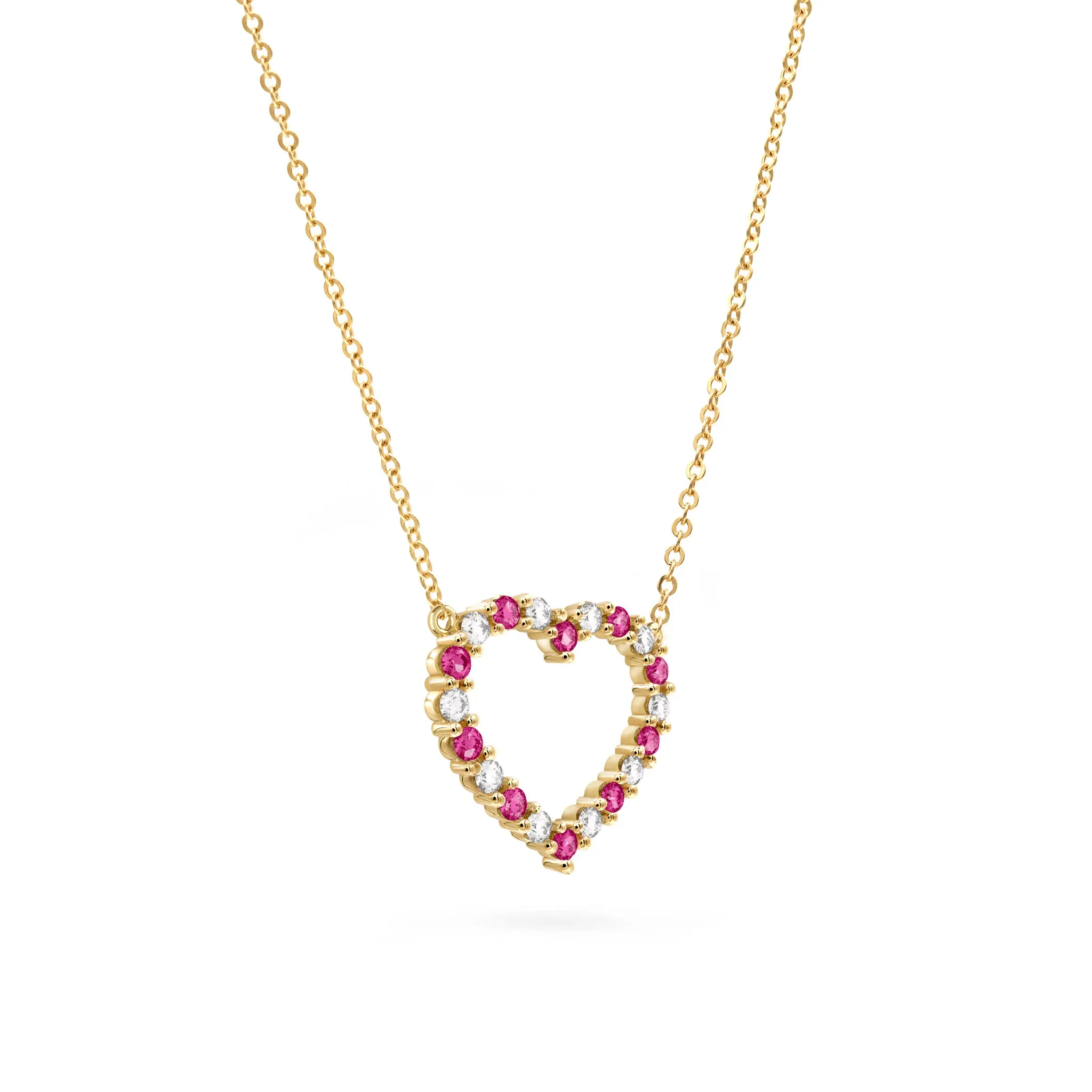 Rosecliff Heart Diamond & Ruby Necklace in 14k Gold (July) sold by Haverhill product image thumbnail 4