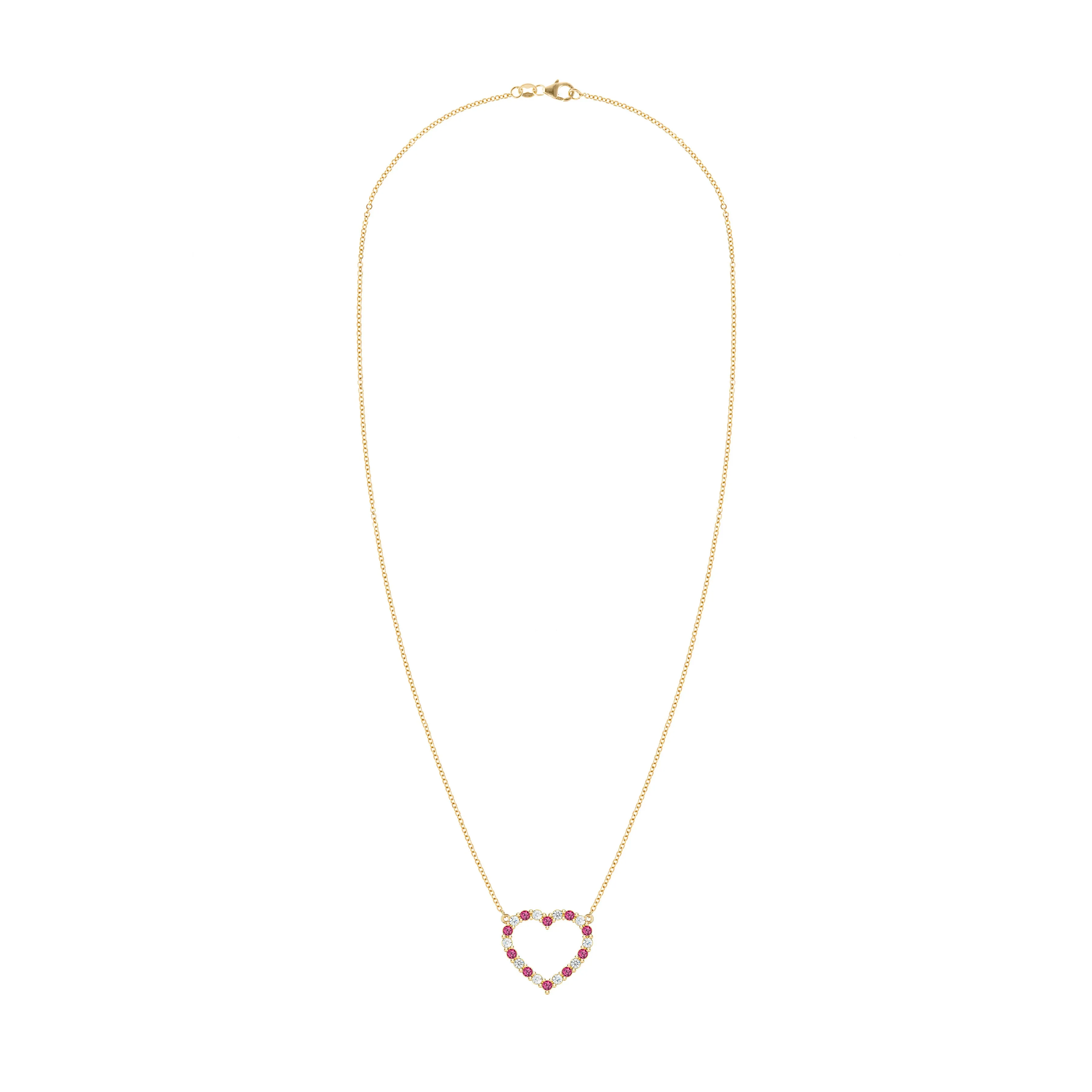 Rosecliff Heart Diamond & Ruby Necklace in 14k Gold (July) sold by Haverhill product image thumbnail 5
