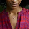 Rosecliff Heart Diamond & Pink Sapphire Necklace in 14k Gold (October) sold by Haverhill