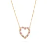 Rosecliff Heart Diamond & Pink Sapphire Necklace in 14k Gold (October) sold by Haverhill